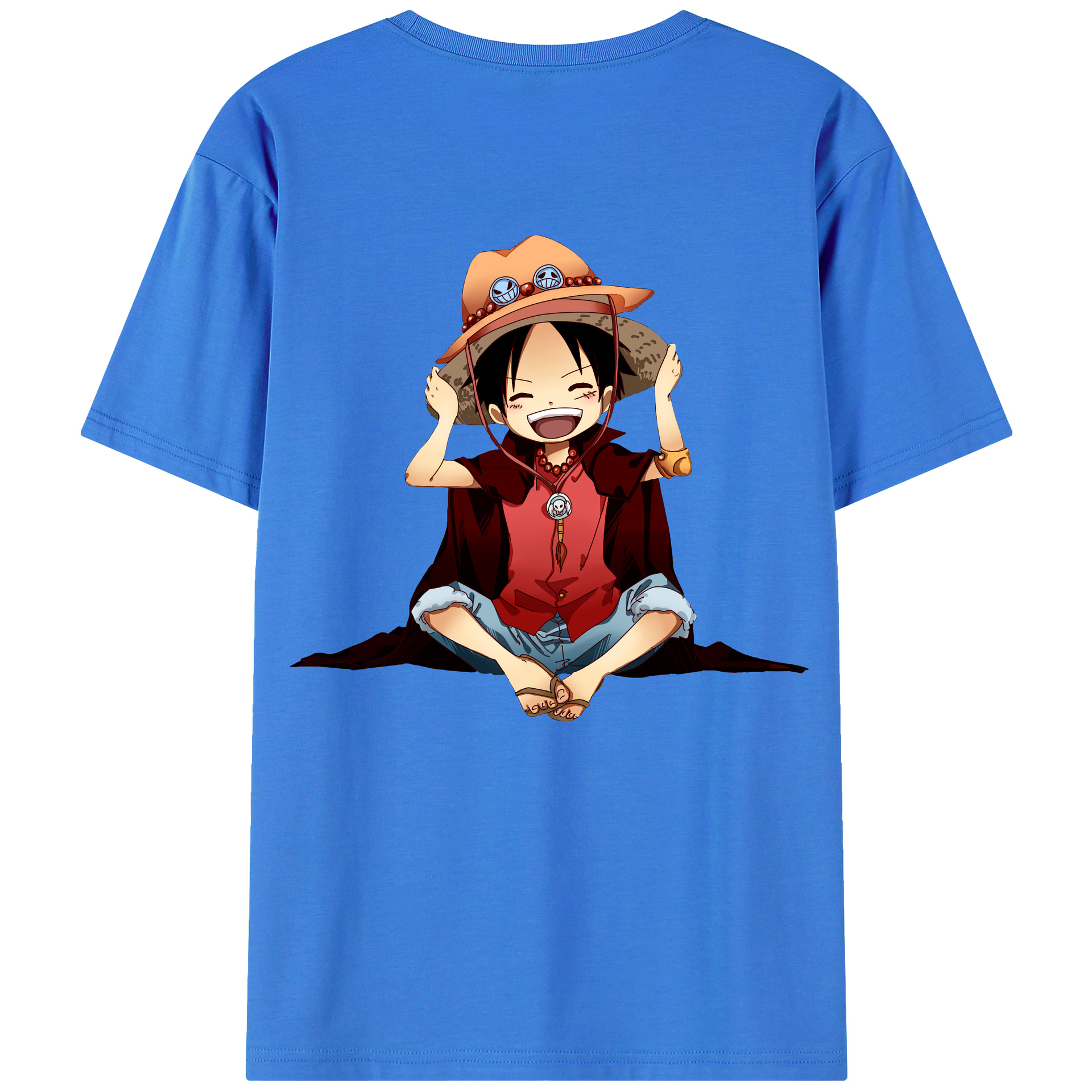 ワンピース モンキー・D・ルフィ ONE PIECE Monkey D. Luffy 綿100％半袖Tシャツ（背面プリント）