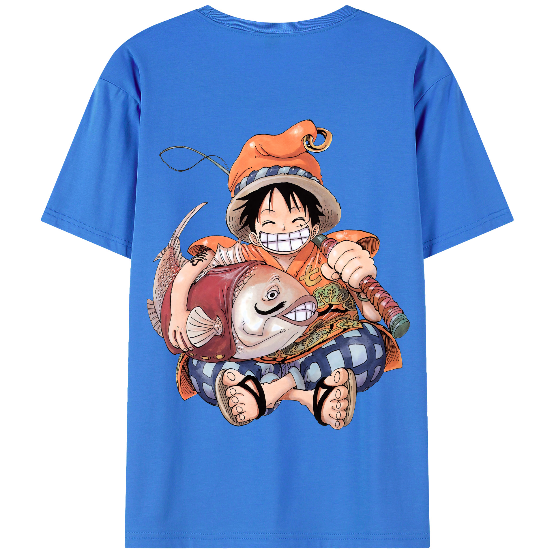 ワンピース モンキー・D・ルフィ ONE PIECE Monkey D. Luffy 綿100％半袖Tシャツ（背面プリント）