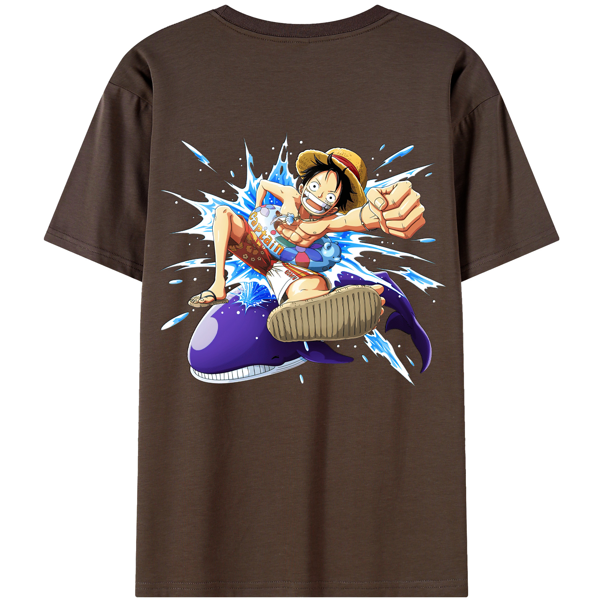 ワンピース モンキー・D・ルフィ ONE PIECE Monkey D. Luffy 綿100％半袖Tシャツ（背面プリント）