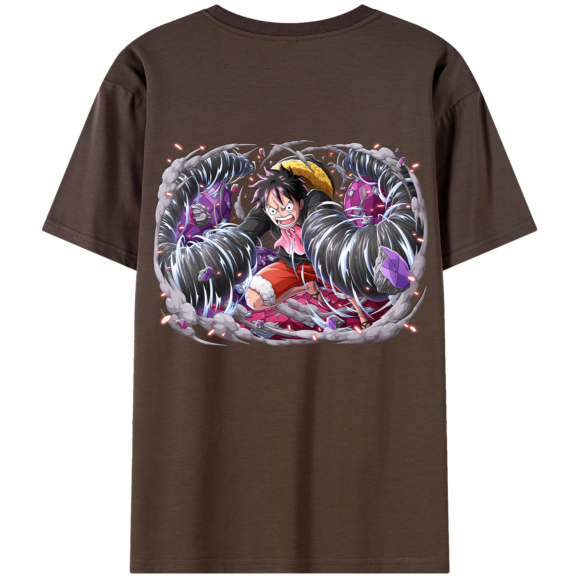 ワンピース モンキー・D・ルフィ ONE PIECE Monkey D. Luffy 綿100％半袖Tシャツ（背面プリント）