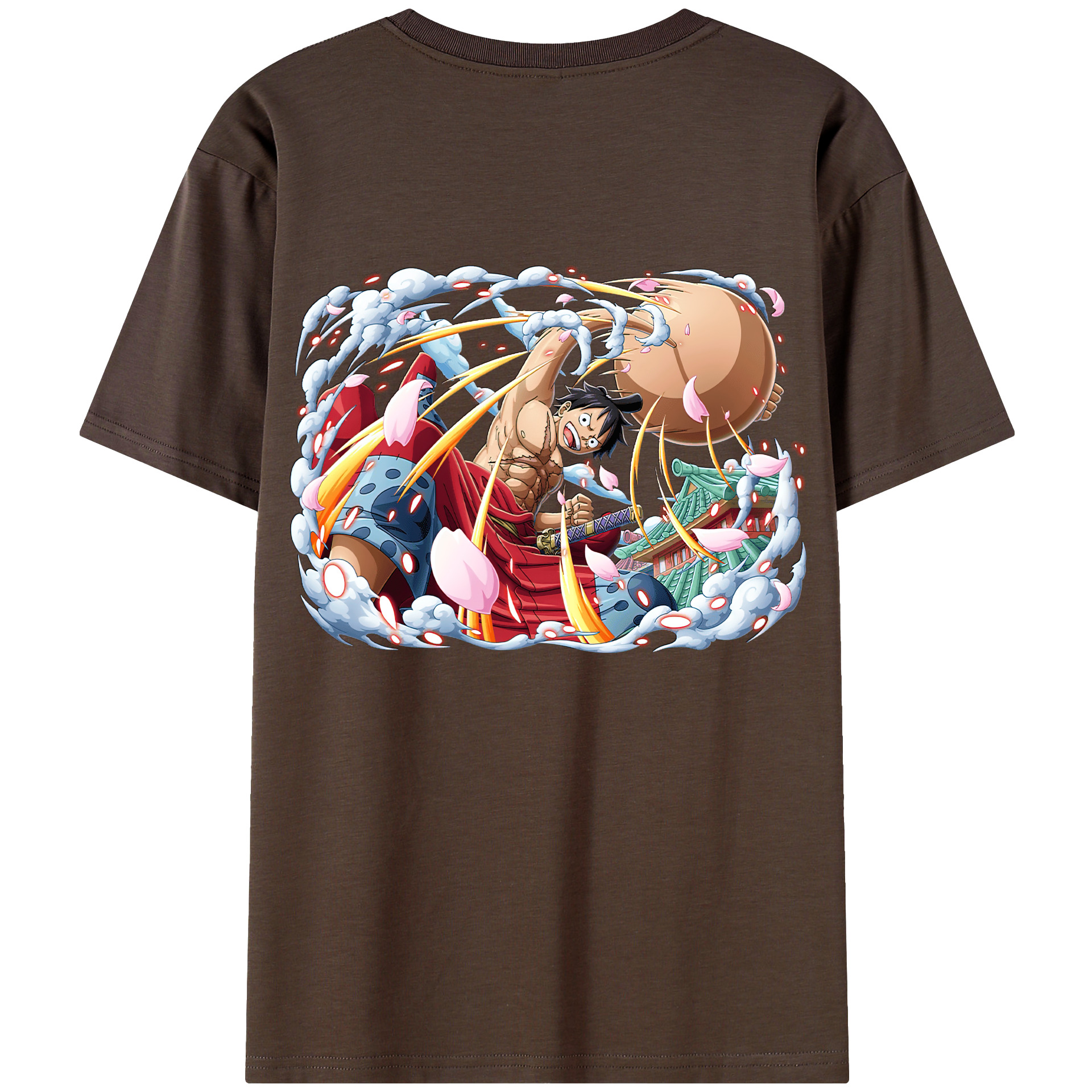 ワンピース モンキー・D・ルフィ ONE PIECE Monkey D. Luffy 綿100％半袖Tシャツ（背面プリント）