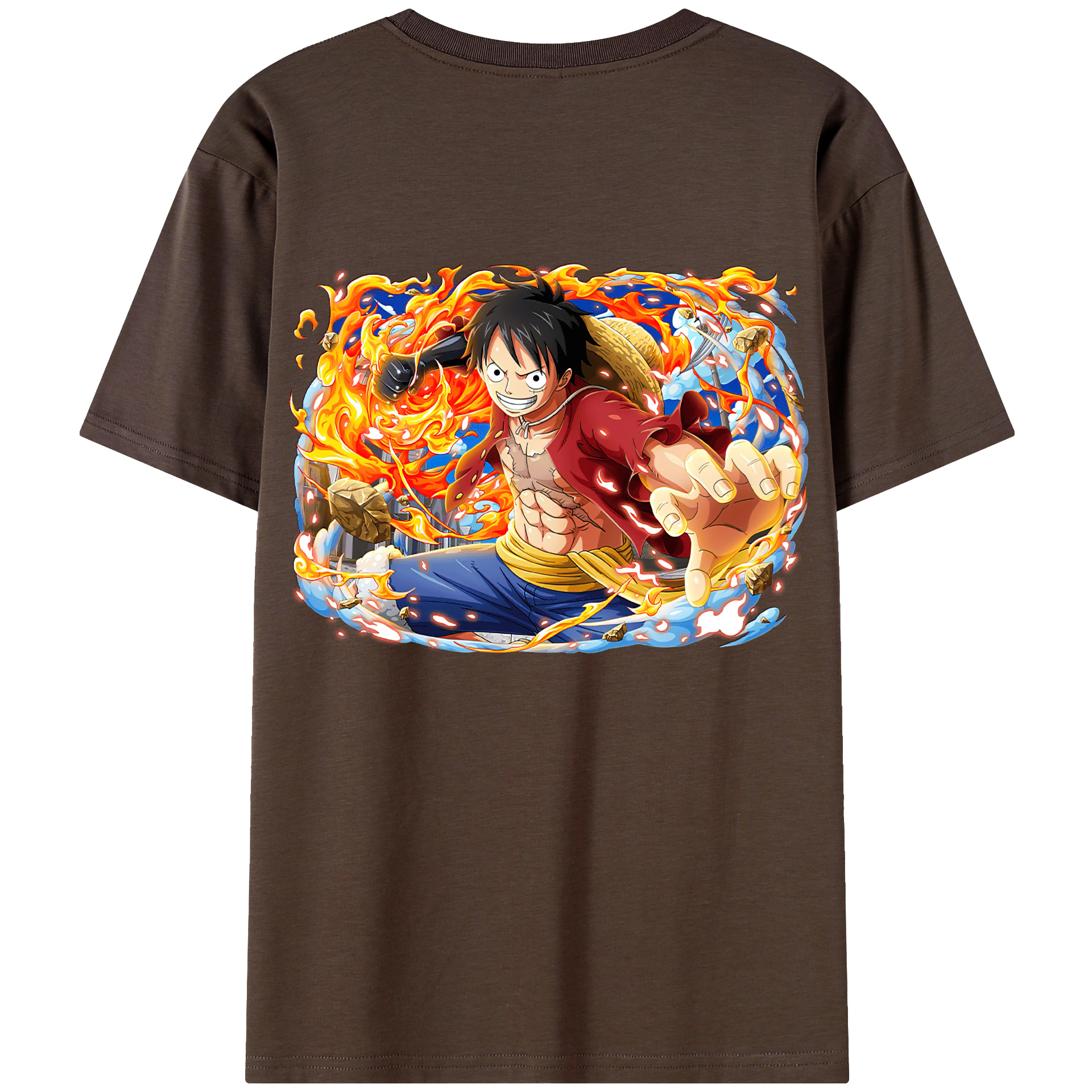 ワンピース モンキー・D・ルフィ ONE PIECE Monkey D. Luffy 綿100％半袖Tシャツ（背面プリント）