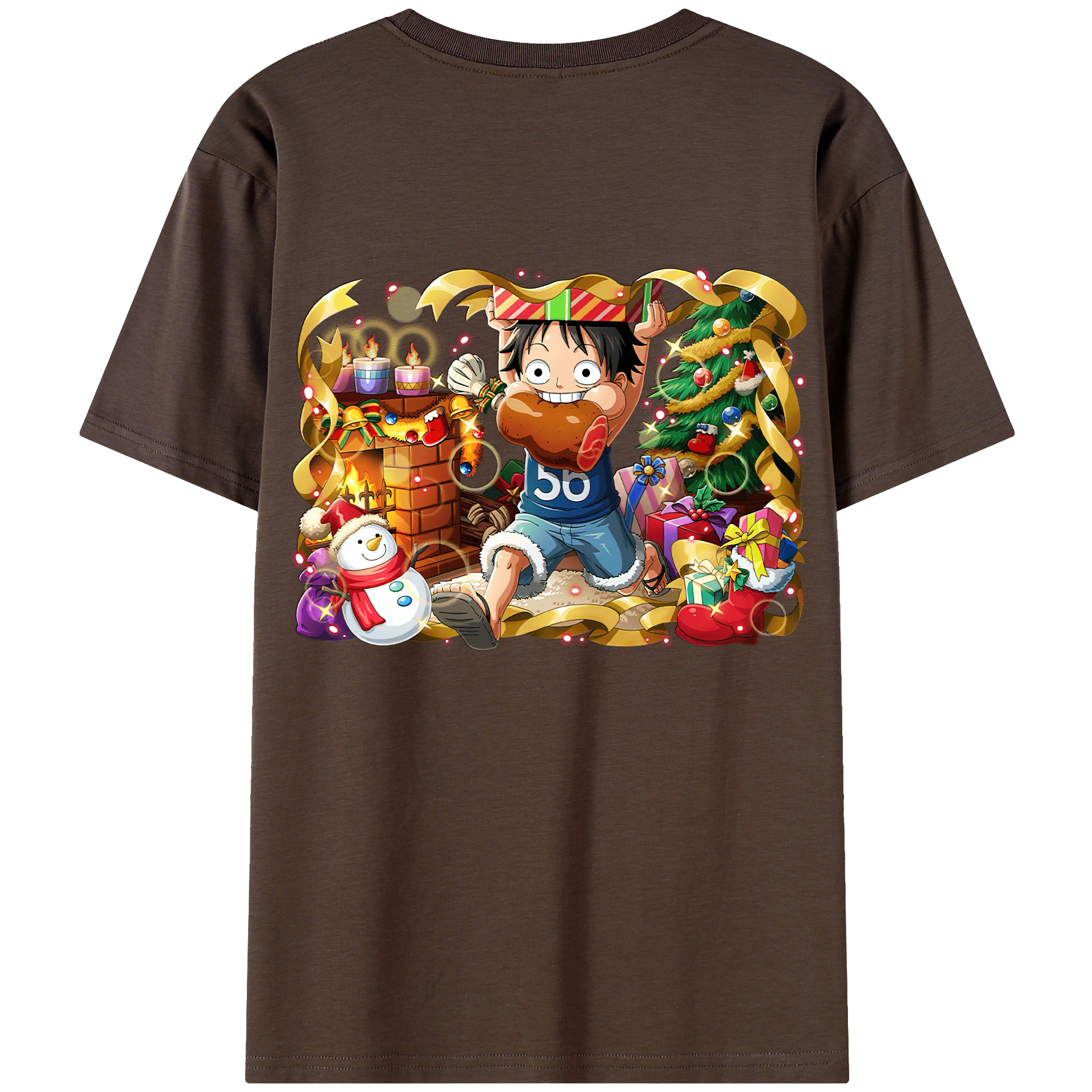 ワンピース モンキー・D・ルフィ ONE PIECE Monkey D. Luffy 綿100％半袖Tシャツ（背面プリント）