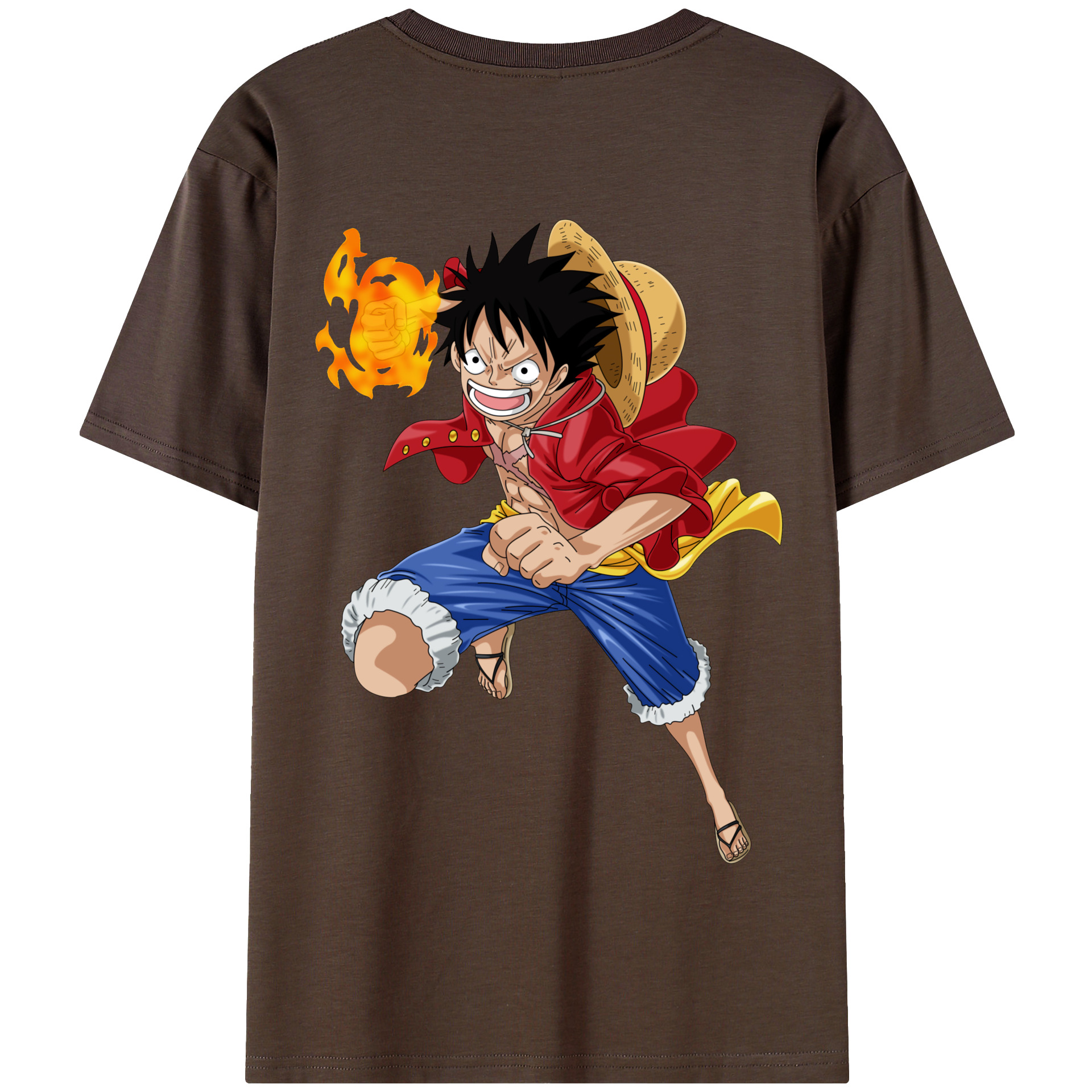 ワンピース モンキー・D・ルフィ ONE PIECE Monkey D. Luffy 綿100％半袖Tシャツ（背面プリント）