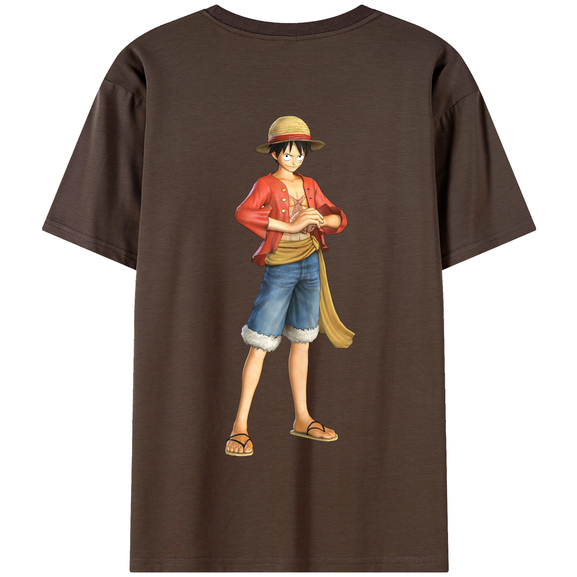 ワンピース モンキー・D・ルフィ ONE PIECE Monkey D. Luffy 綿100％半袖Tシャツ（背面プリント）