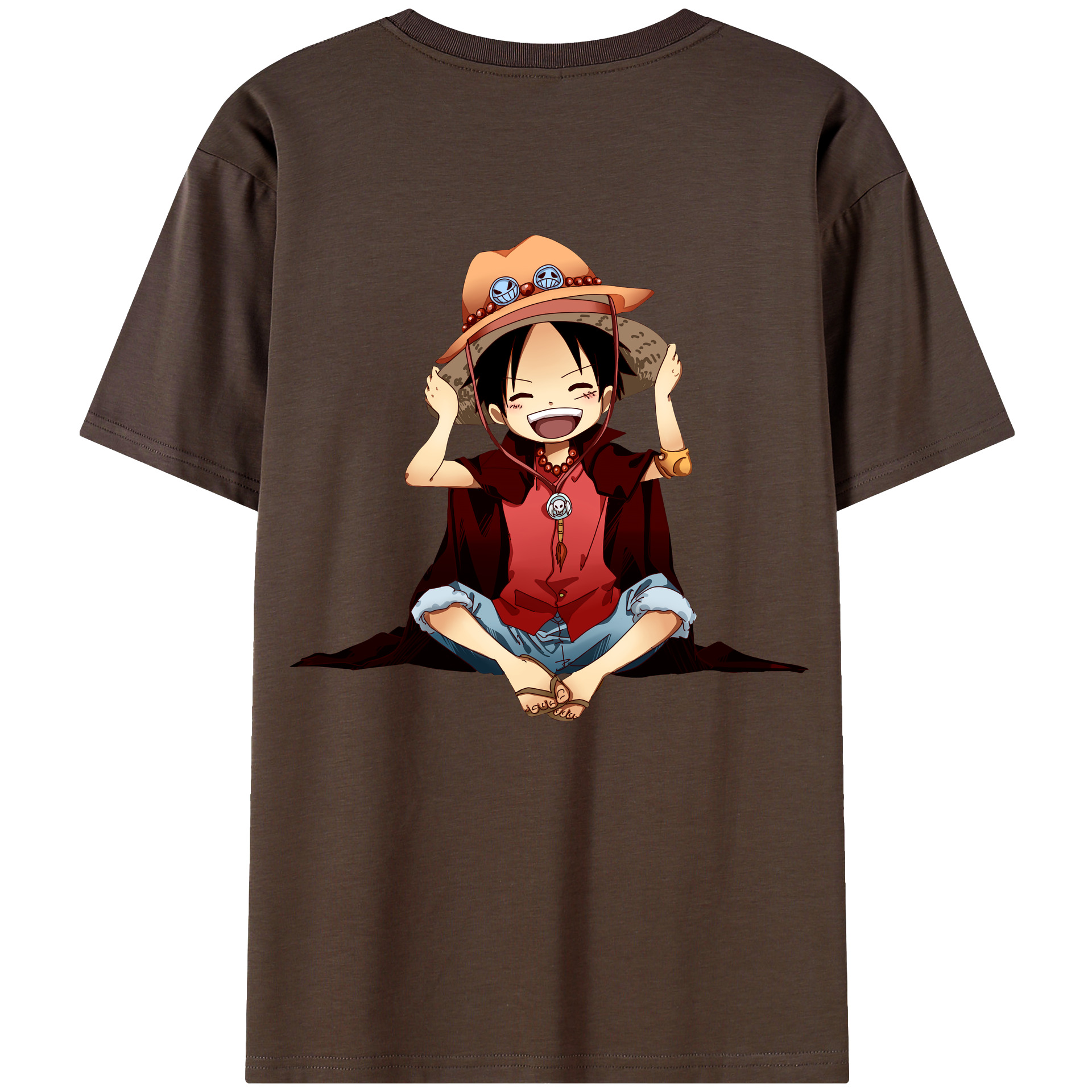 ワンピース モンキー・D・ルフィ ONE PIECE Monkey D. Luffy 綿100％半袖Tシャツ（背面プリント）