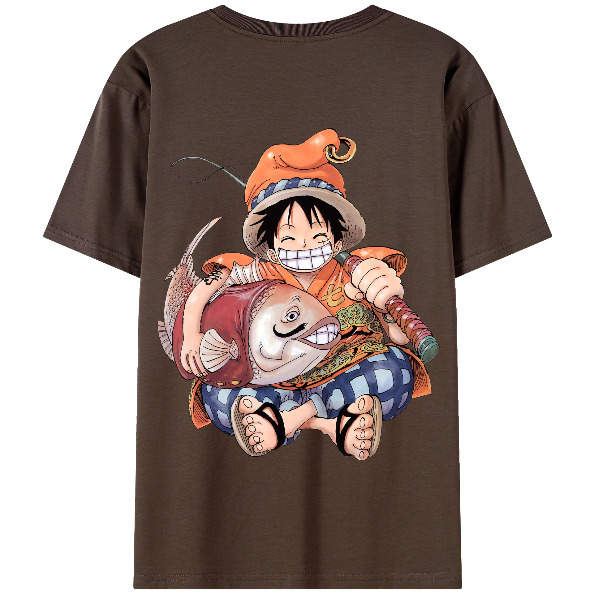 ワンピース モンキー・D・ルフィ ONE PIECE Monkey D. Luffy 綿100％半袖Tシャツ（背面プリント）
