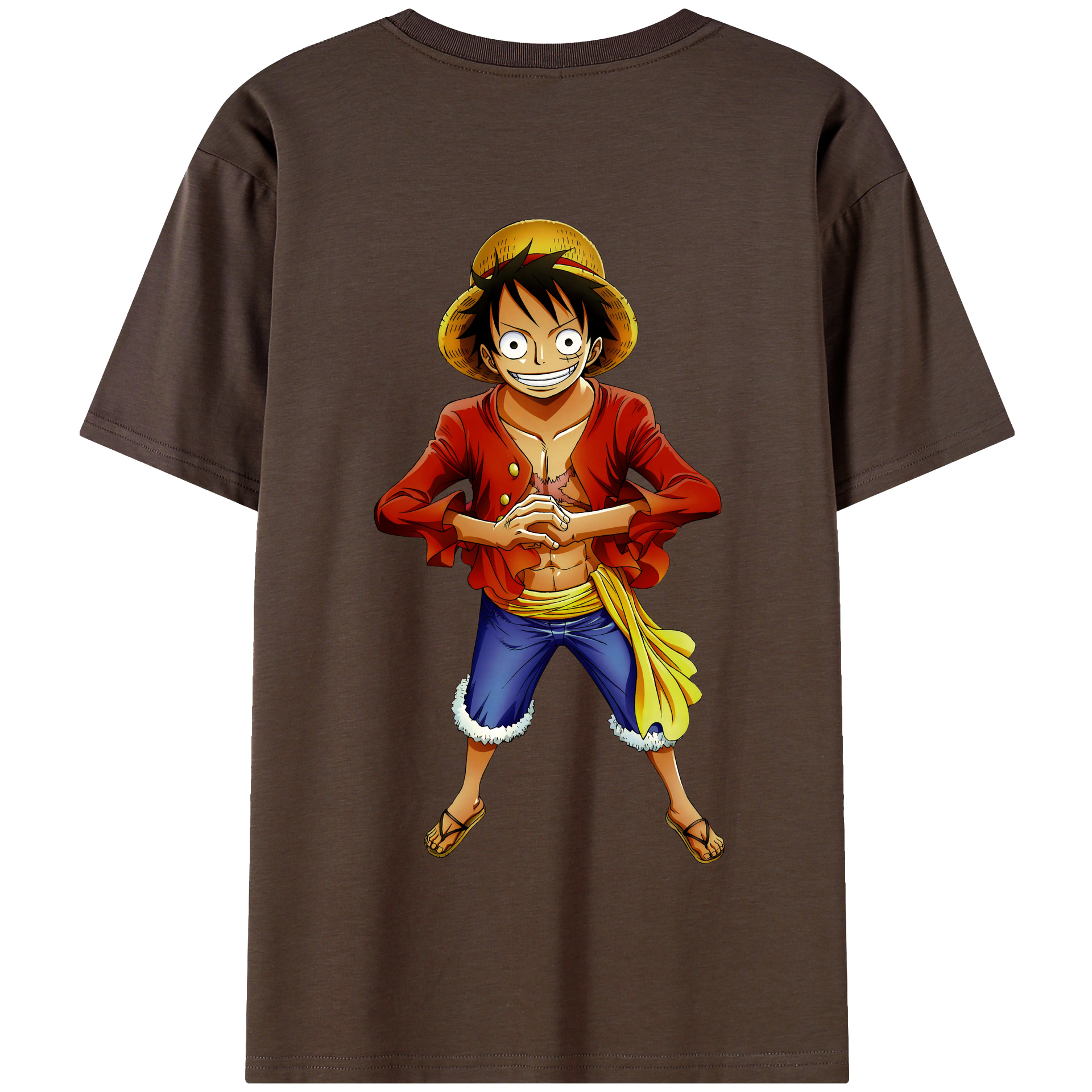 ワンピース モンキー・D・ルフィ ONE PIECE Monkey D. Luffy 綿100％半袖Tシャツ（背面プリント）