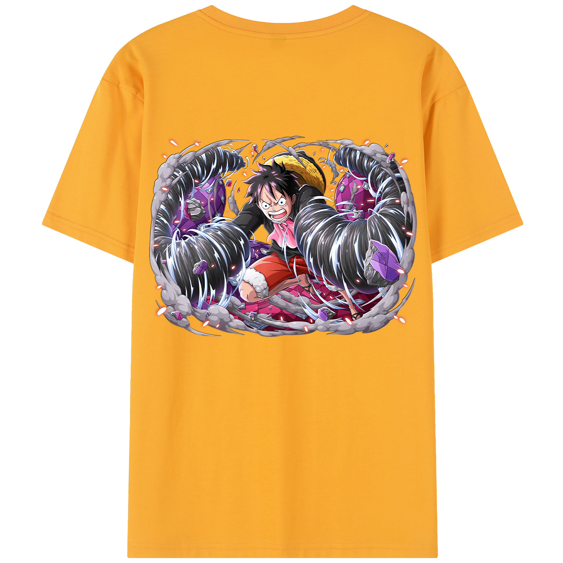 ワンピース モンキー・D・ルフィ ONE PIECE Monkey D. Luffy 綿100％半袖Tシャツ（背面プリント）