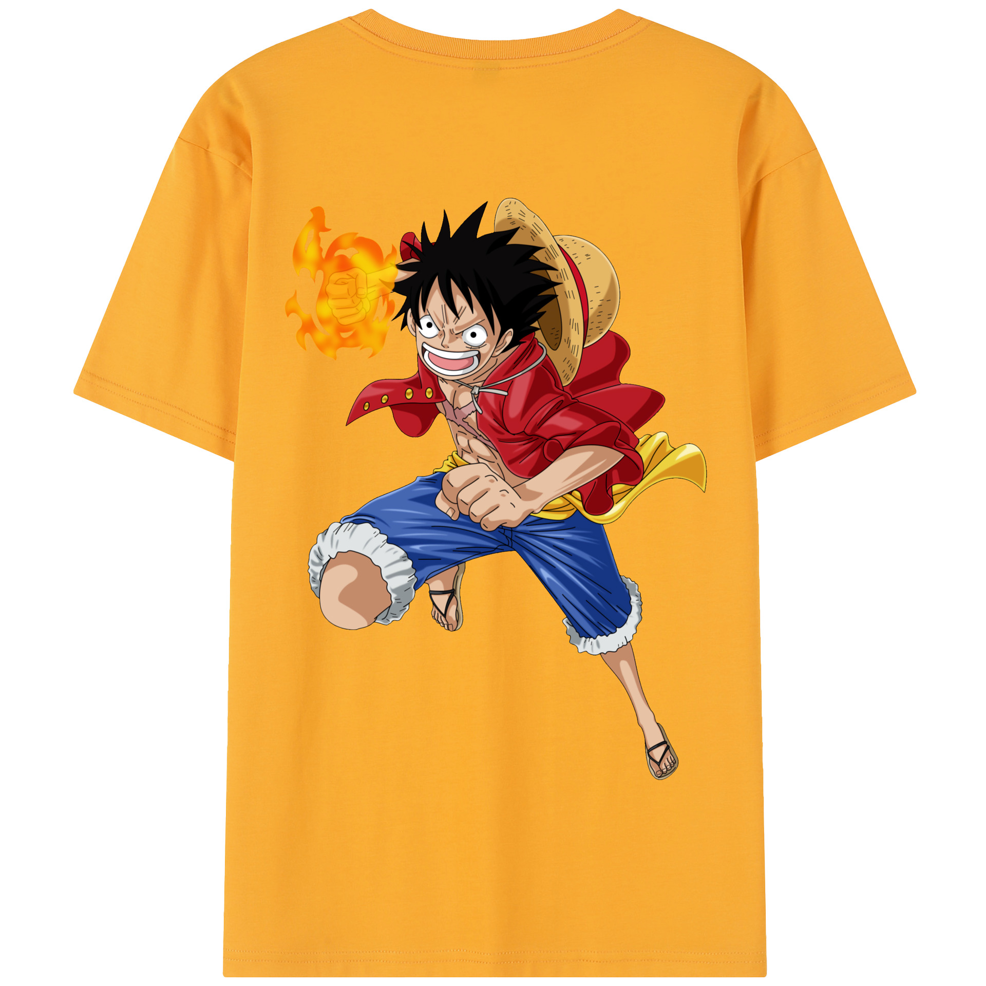 ワンピース モンキー・D・ルフィ ONE PIECE Monkey D. Luffy 綿100％半袖Tシャツ（背面プリント）