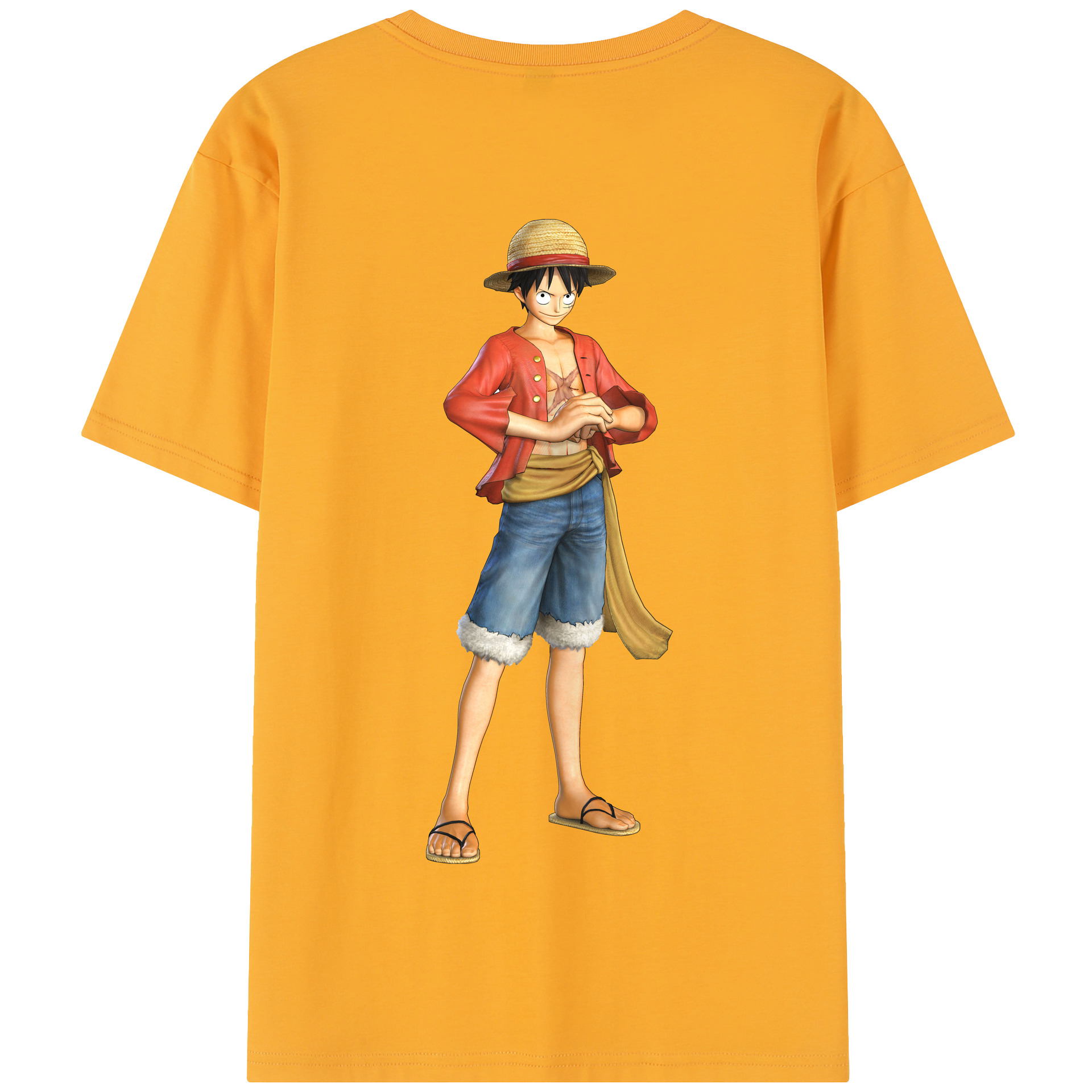 ワンピース モンキー・D・ルフィ ONE PIECE Monkey D. Luffy 綿100％半袖Tシャツ（背面プリント）