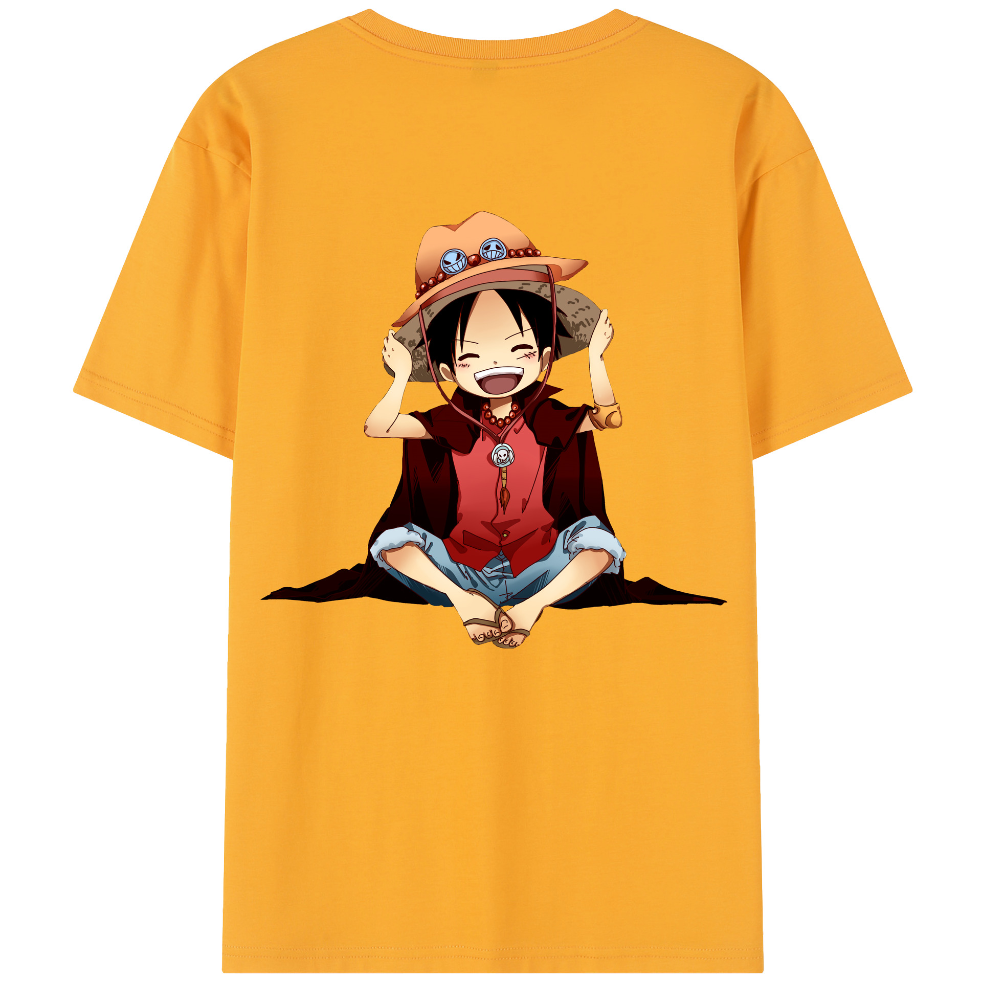 ワンピース モンキー・D・ルフィ ONE PIECE Monkey D. Luffy 綿100％半袖Tシャツ（背面プリント）