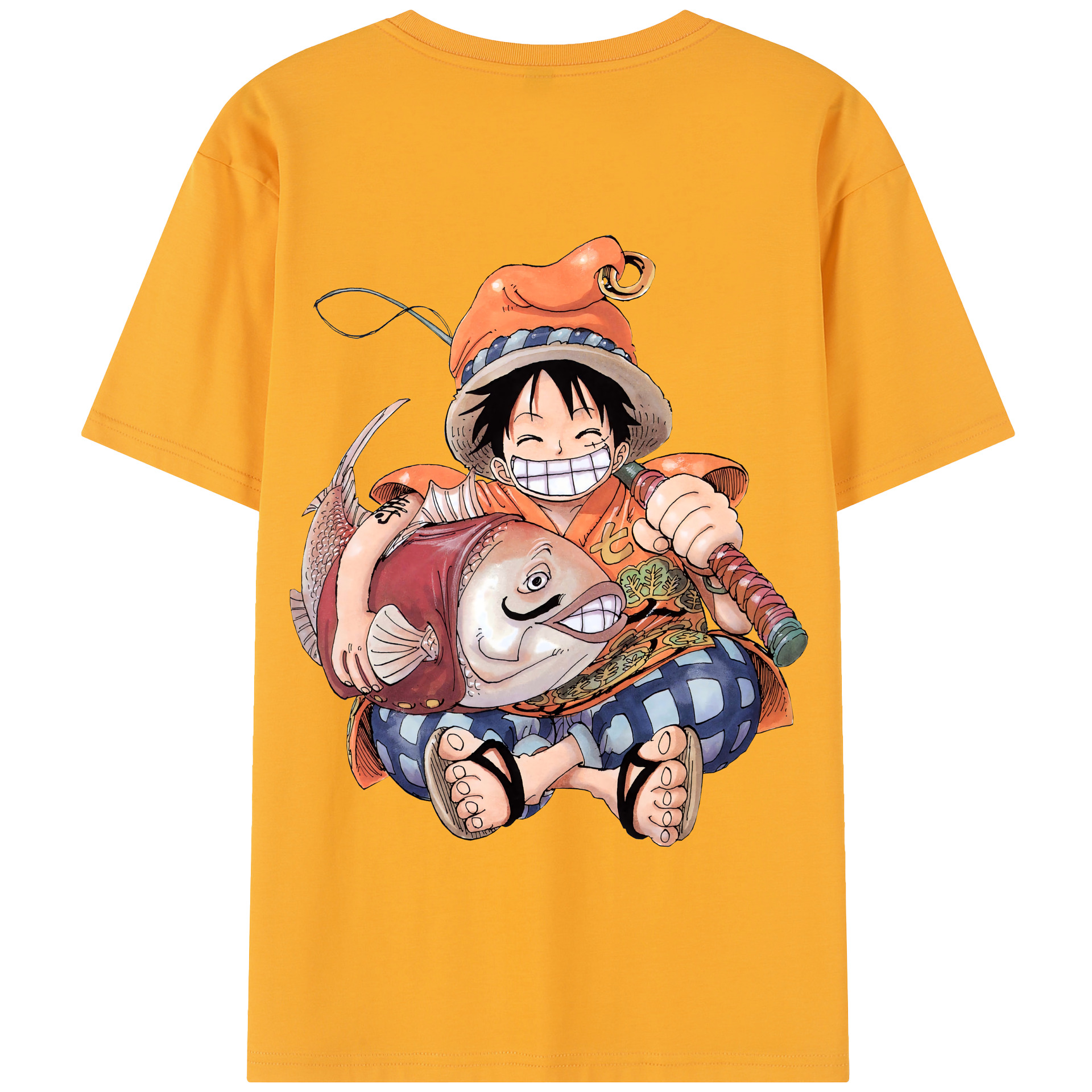 ワンピース モンキー・D・ルフィ ONE PIECE Monkey D. Luffy 綿100％半袖Tシャツ（背面プリント）