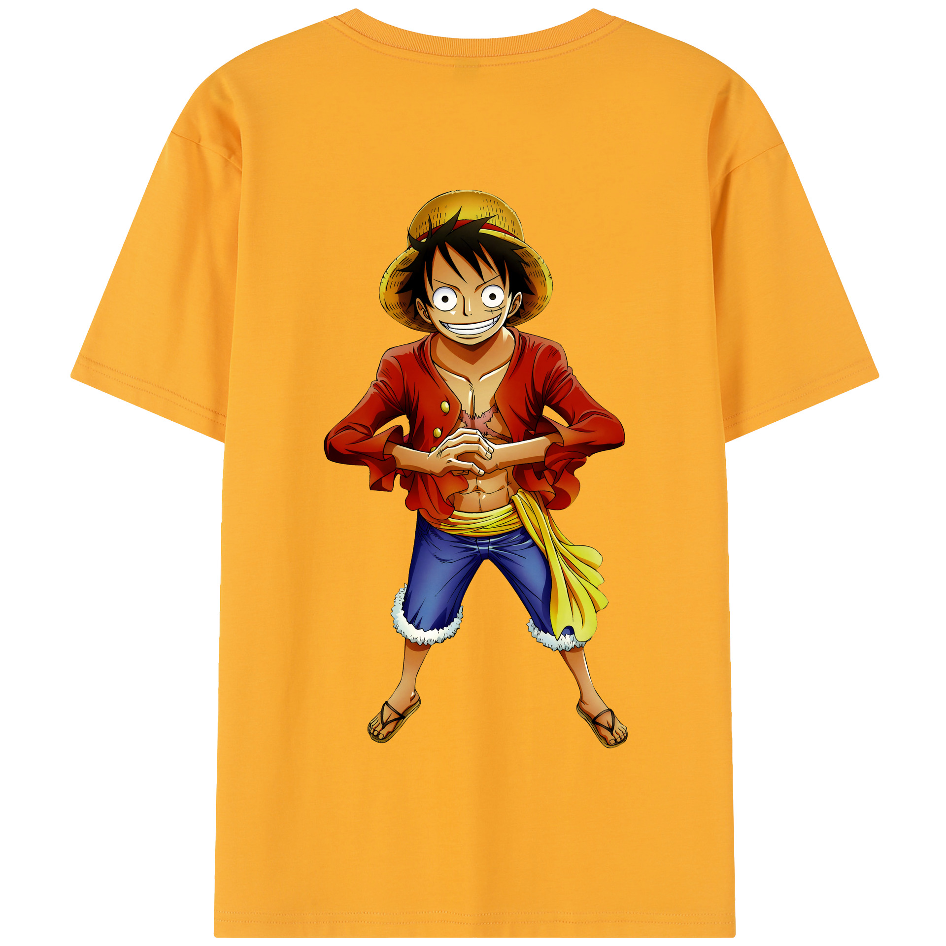 ワンピース モンキー・D・ルフィ ONE PIECE Monkey D. Luffy 綿100％半袖Tシャツ（背面プリント）
