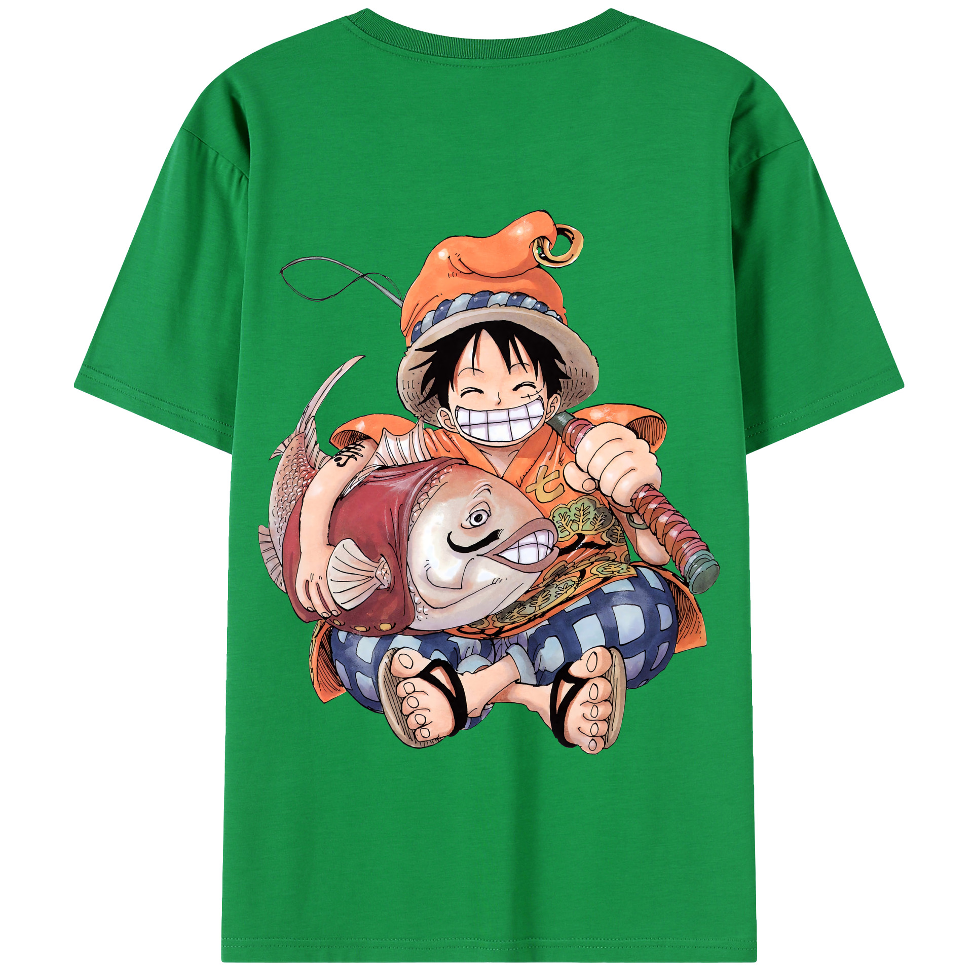 ワンピース モンキー・D・ルフィ ONE PIECE Monkey D. Luffy 綿100％半袖Tシャツ（背面プリント）