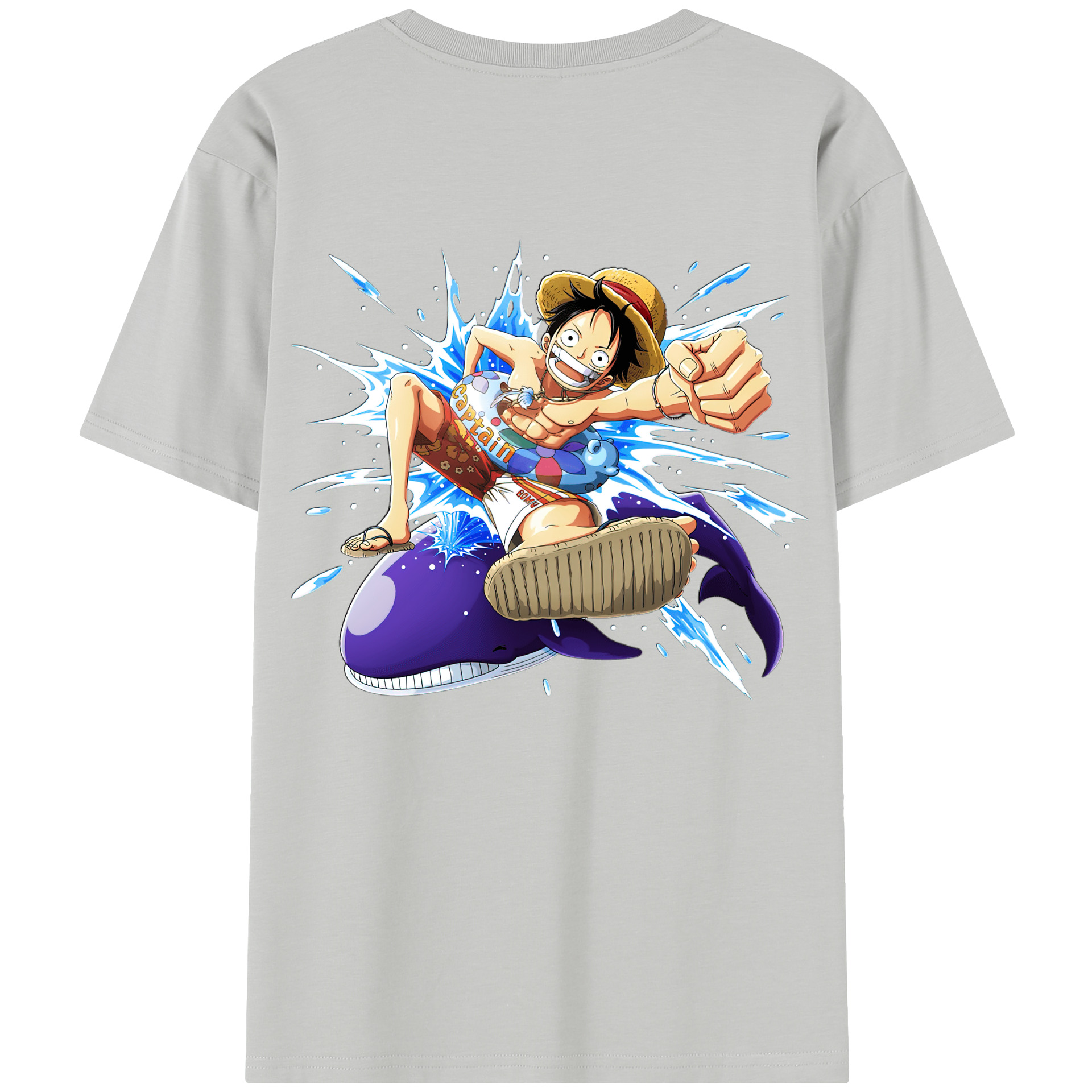 ワンピース モンキー・D・ルフィ ONE PIECE Monkey D. Luffy 綿100％半袖Tシャツ（背面プリント）