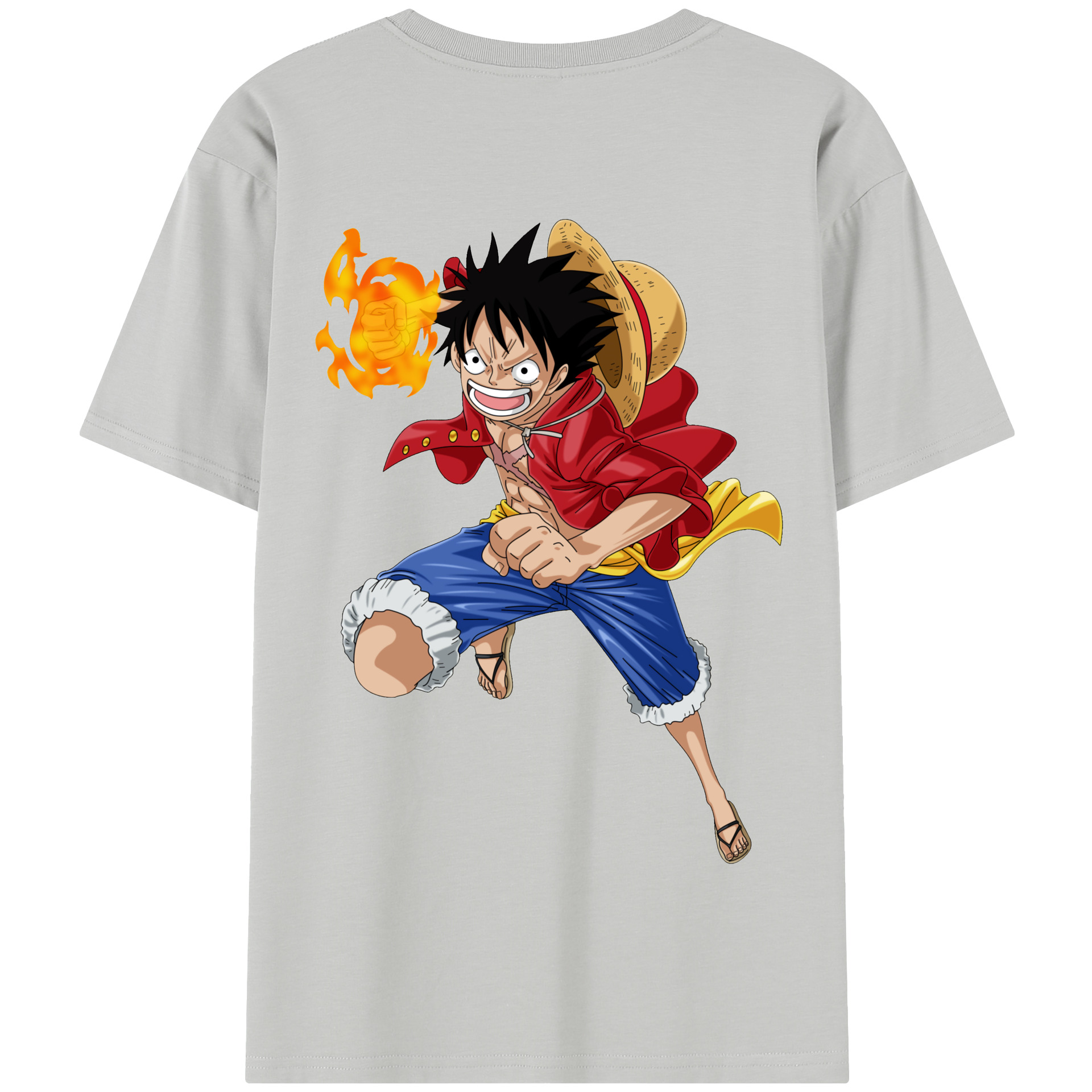 ワンピース モンキー・D・ルフィ ONE PIECE Monkey D. Luffy 綿100％半袖Tシャツ（背面プリント）