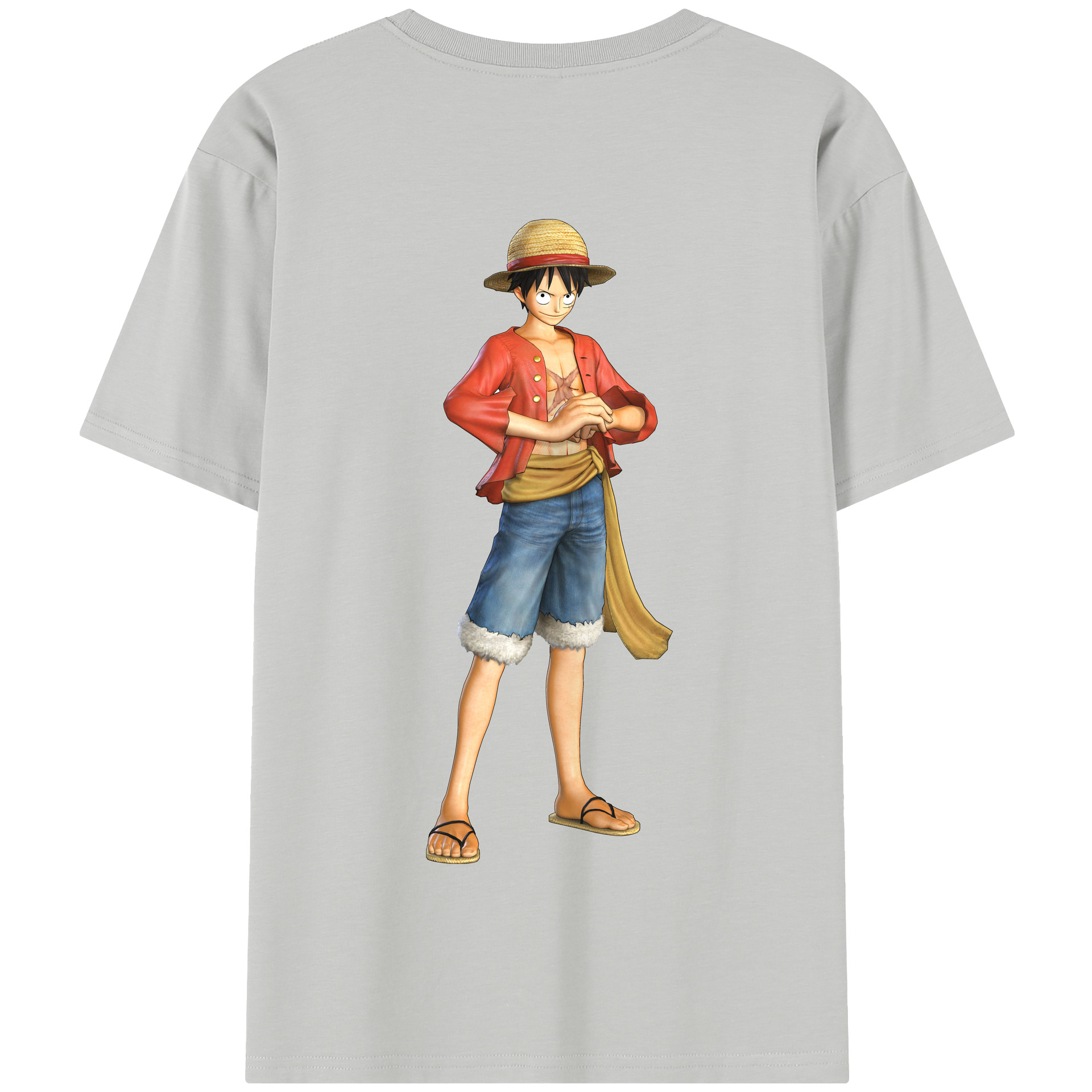 ワンピース モンキー・D・ルフィ ONE PIECE Monkey D. Luffy 綿100％半袖Tシャツ（背面プリント）
