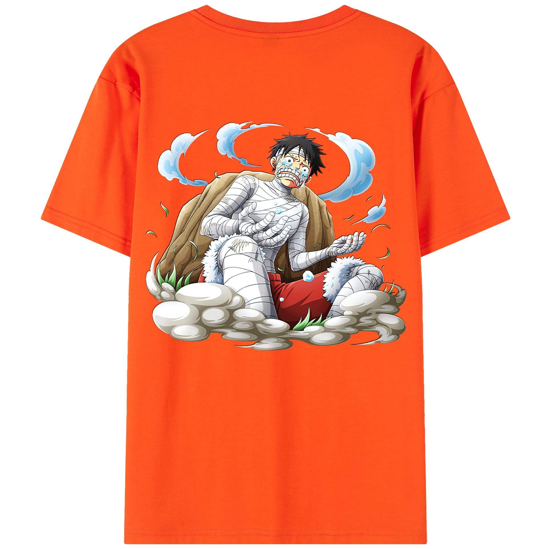 ワンピース モンキー・D・ルフィ ONE PIECE Monkey D. Luffy 綿100％半袖Tシャツ（背面プリント）