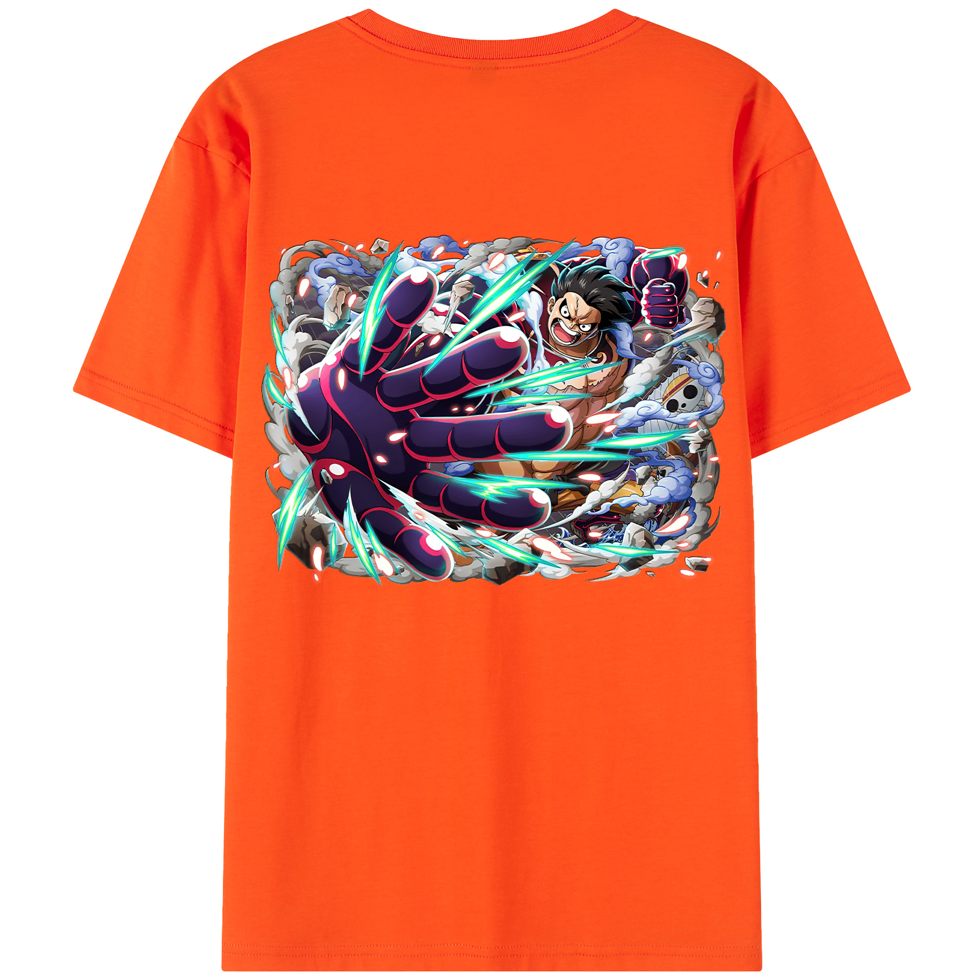 ワンピース モンキー・D・ルフィ ONE PIECE Monkey D. Luffy 綿100％半袖Tシャツ（背面プリント）