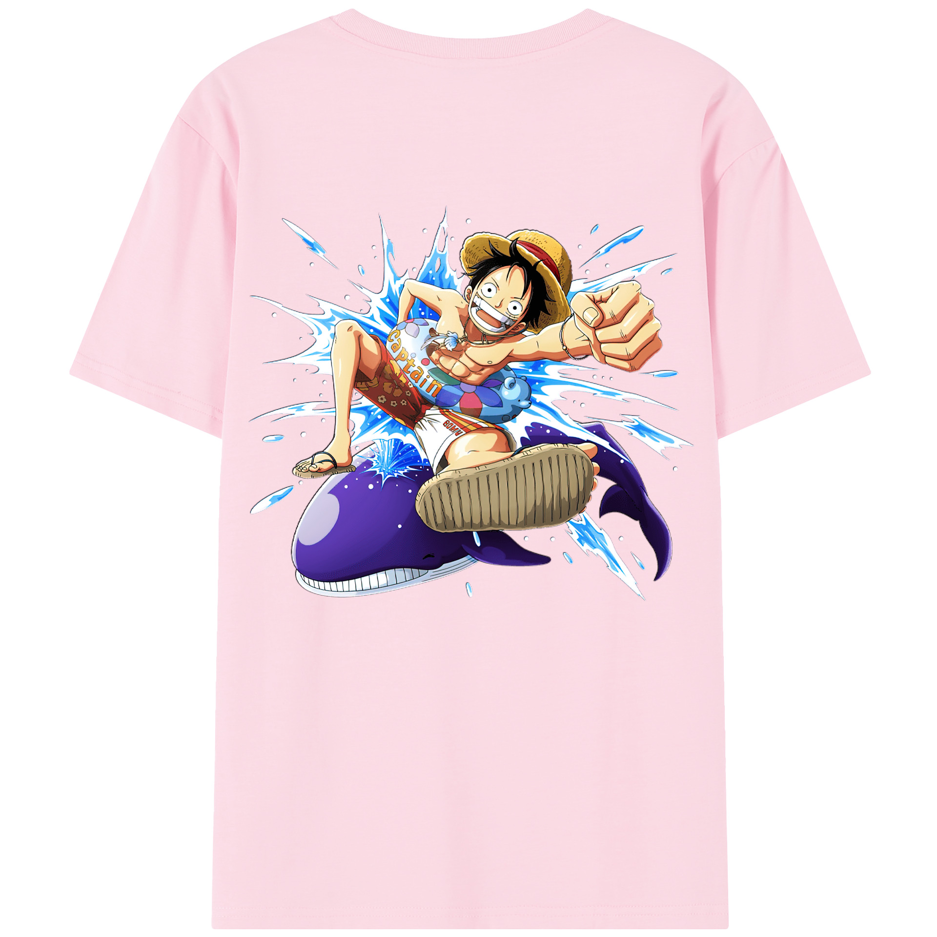 ワンピース モンキー・D・ルフィ ONE PIECE Monkey D. Luffy 綿100％半袖Tシャツ（背面プリント）
