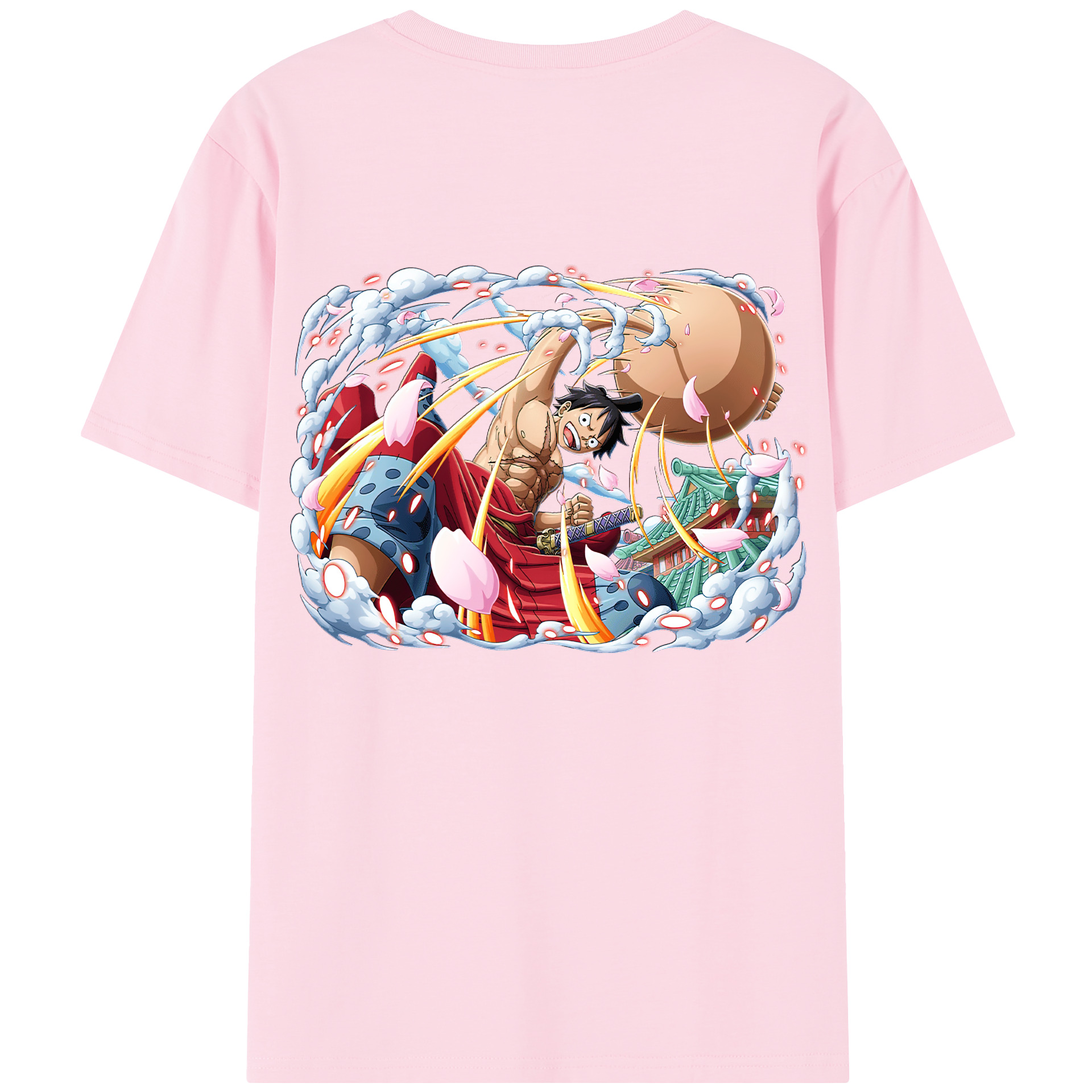 ワンピース モンキー・D・ルフィ ONE PIECE Monkey D. Luffy 綿100％半袖Tシャツ（背面プリント）