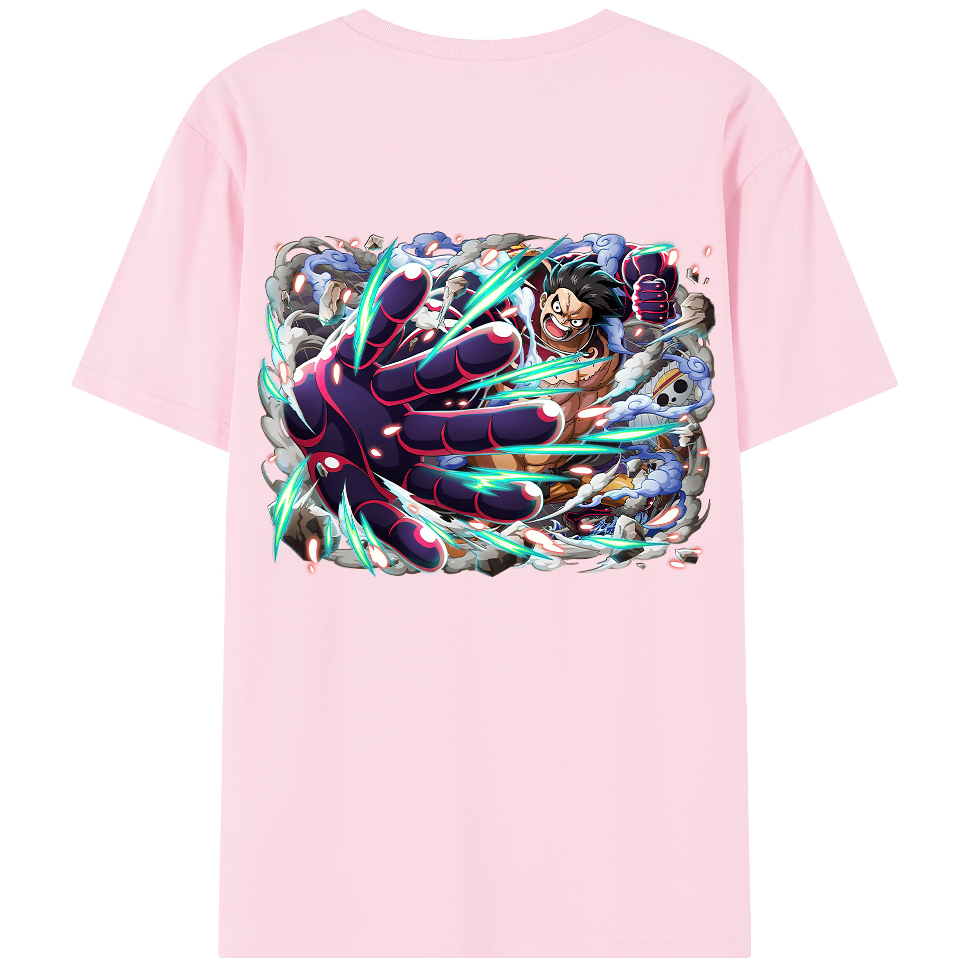 ワンピース モンキー・D・ルフィ ONE PIECE Monkey D. Luffy 綿100％半袖Tシャツ（背面プリント）