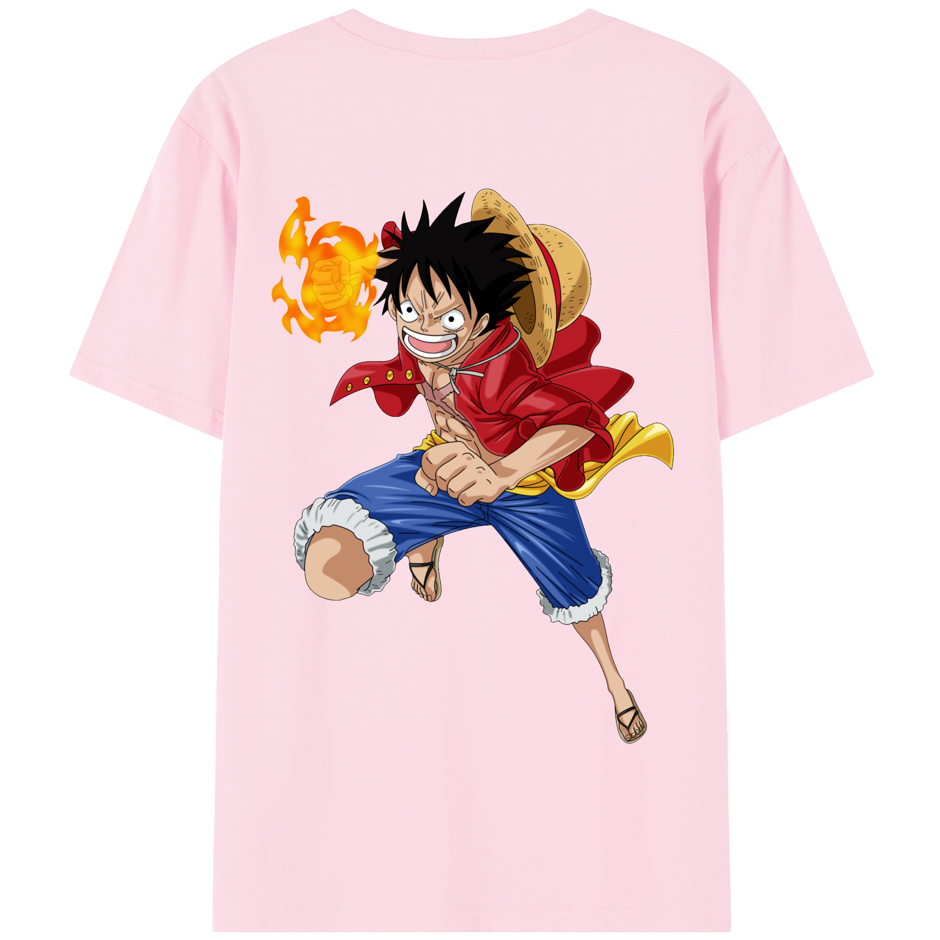 ワンピース モンキー・D・ルフィ ONE PIECE Monkey D. Luffy 綿100％半袖Tシャツ（背面プリント）