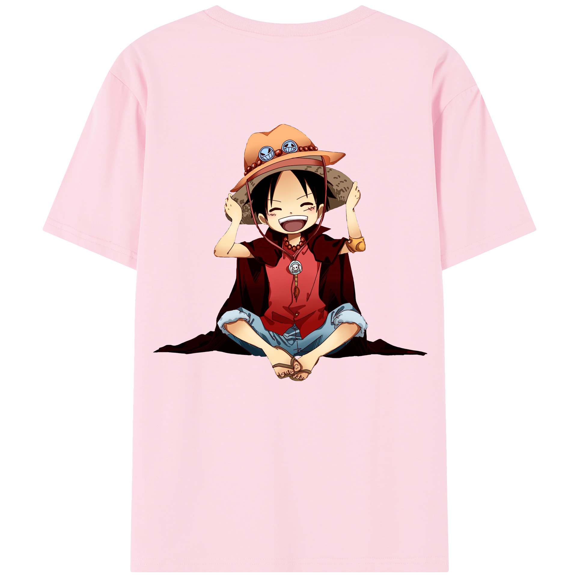 ワンピース モンキー・D・ルフィ ONE PIECE Monkey D. Luffy 綿100％半袖Tシャツ（背面プリント）