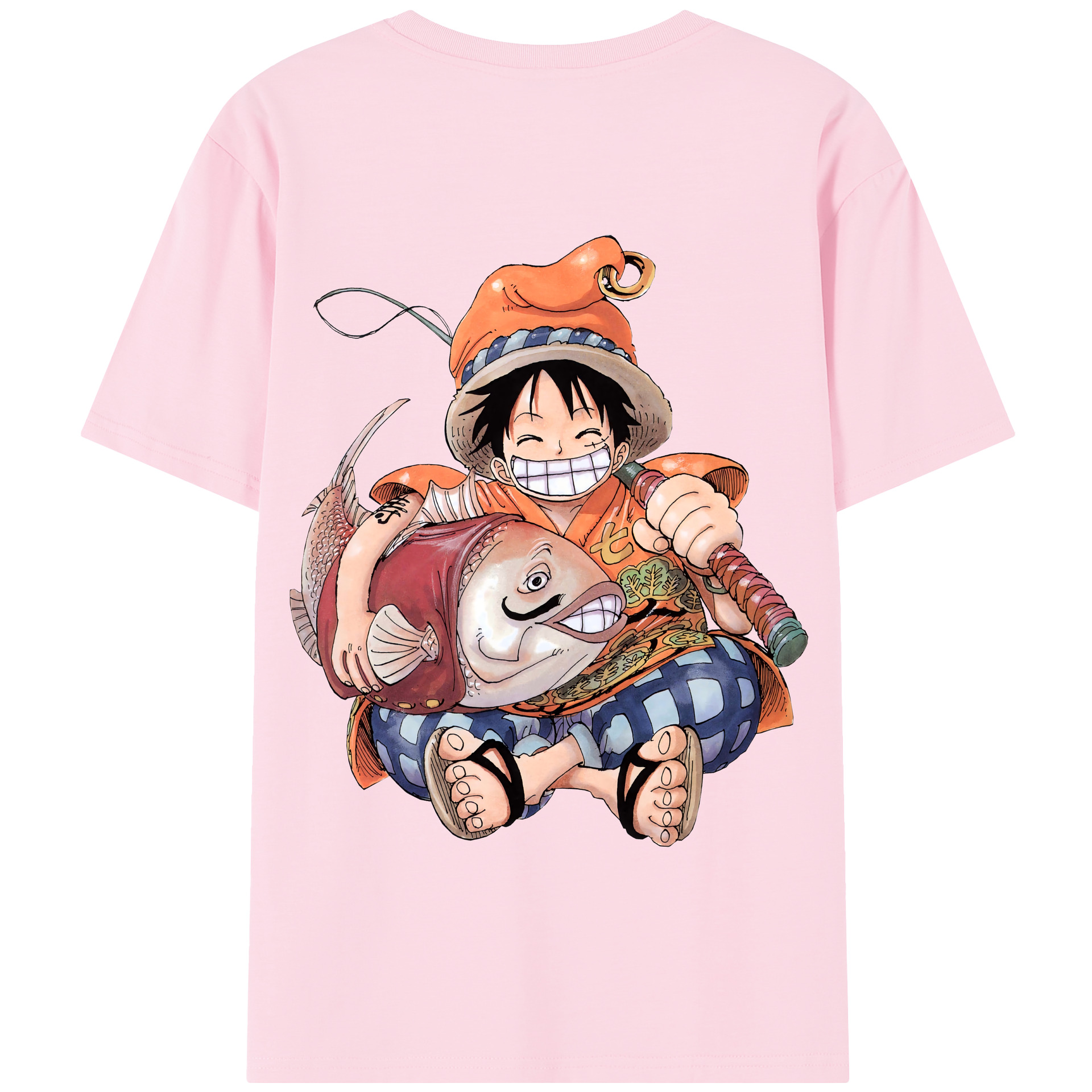 ワンピース モンキー・D・ルフィ ONE PIECE Monkey D. Luffy 綿100％半袖Tシャツ（背面プリント）