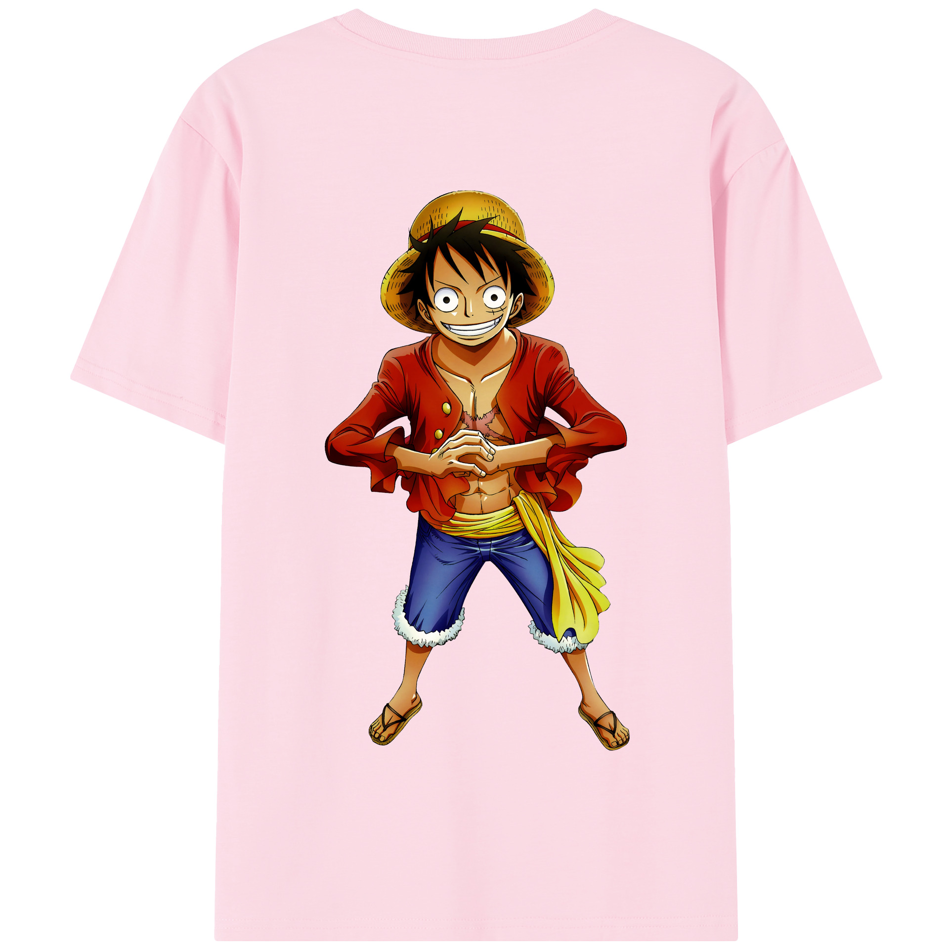 ワンピース モンキー・D・ルフィ ONE PIECE Monkey D. Luffy 綿100％半袖Tシャツ（背面プリント）