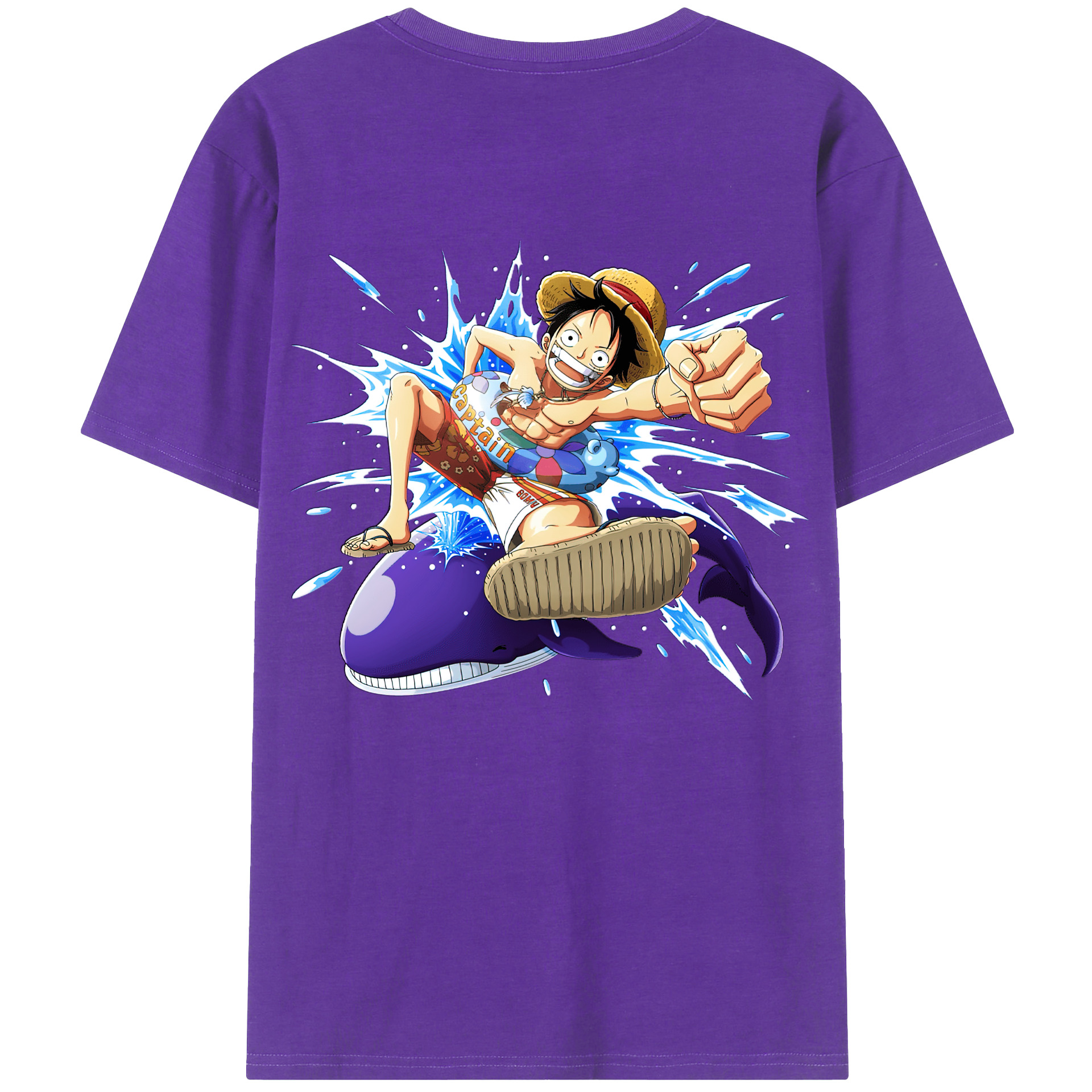 ワンピース モンキー・D・ルフィ ONE PIECE Monkey D. Luffy 綿100％半袖Tシャツ（背面プリント）