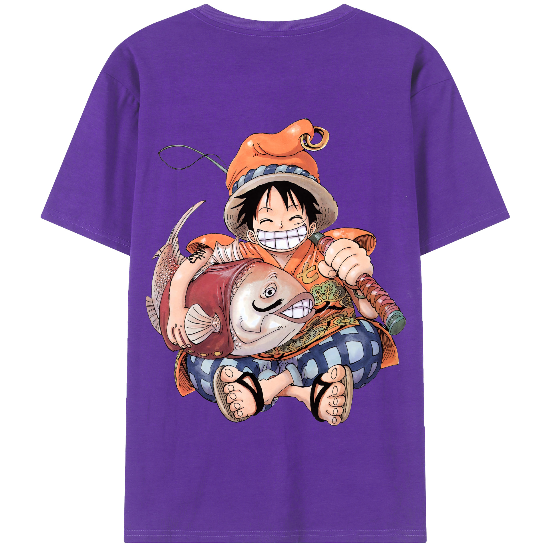 ワンピース モンキー・D・ルフィ ONE PIECE Monkey D. Luffy 綿100％半袖Tシャツ（背面プリント）