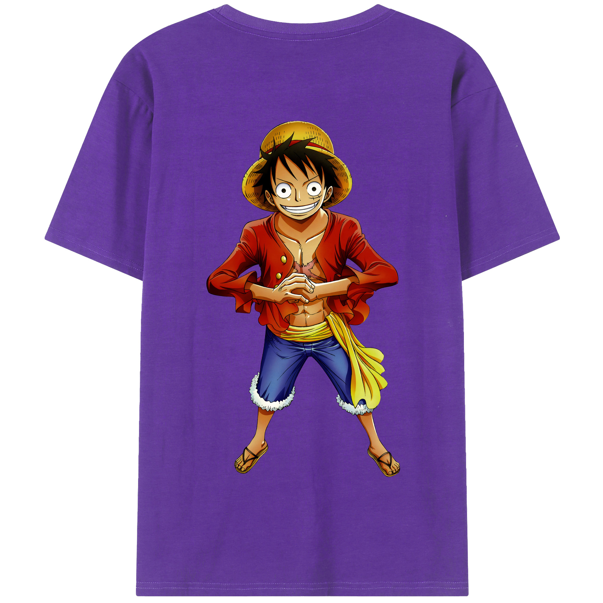 ワンピース モンキー・D・ルフィ ONE PIECE Monkey D. Luffy 綿100％半袖Tシャツ（背面プリント）