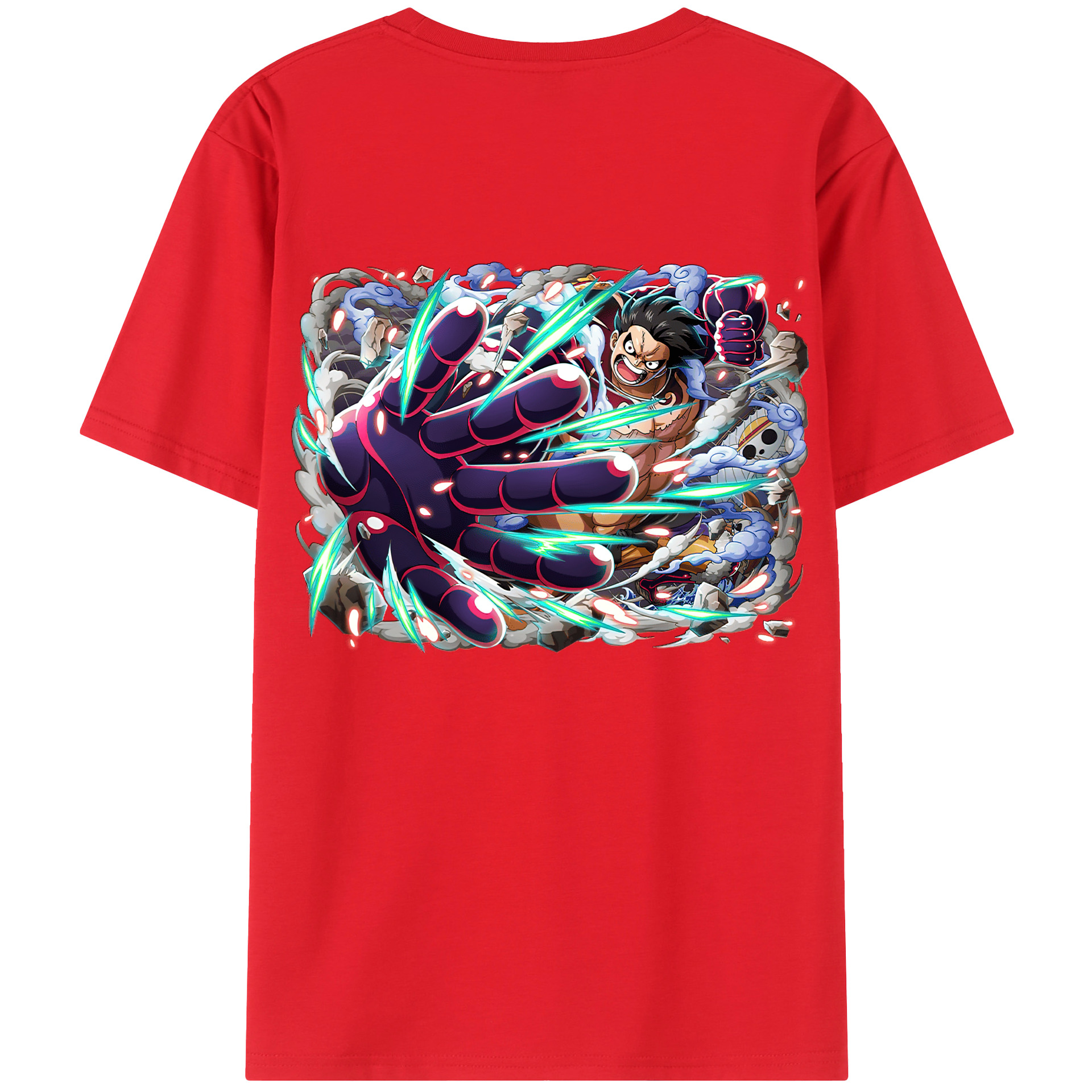 ワンピース モンキー・D・ルフィ ONE PIECE Monkey D. Luffy 綿100％半袖Tシャツ（背面プリント）