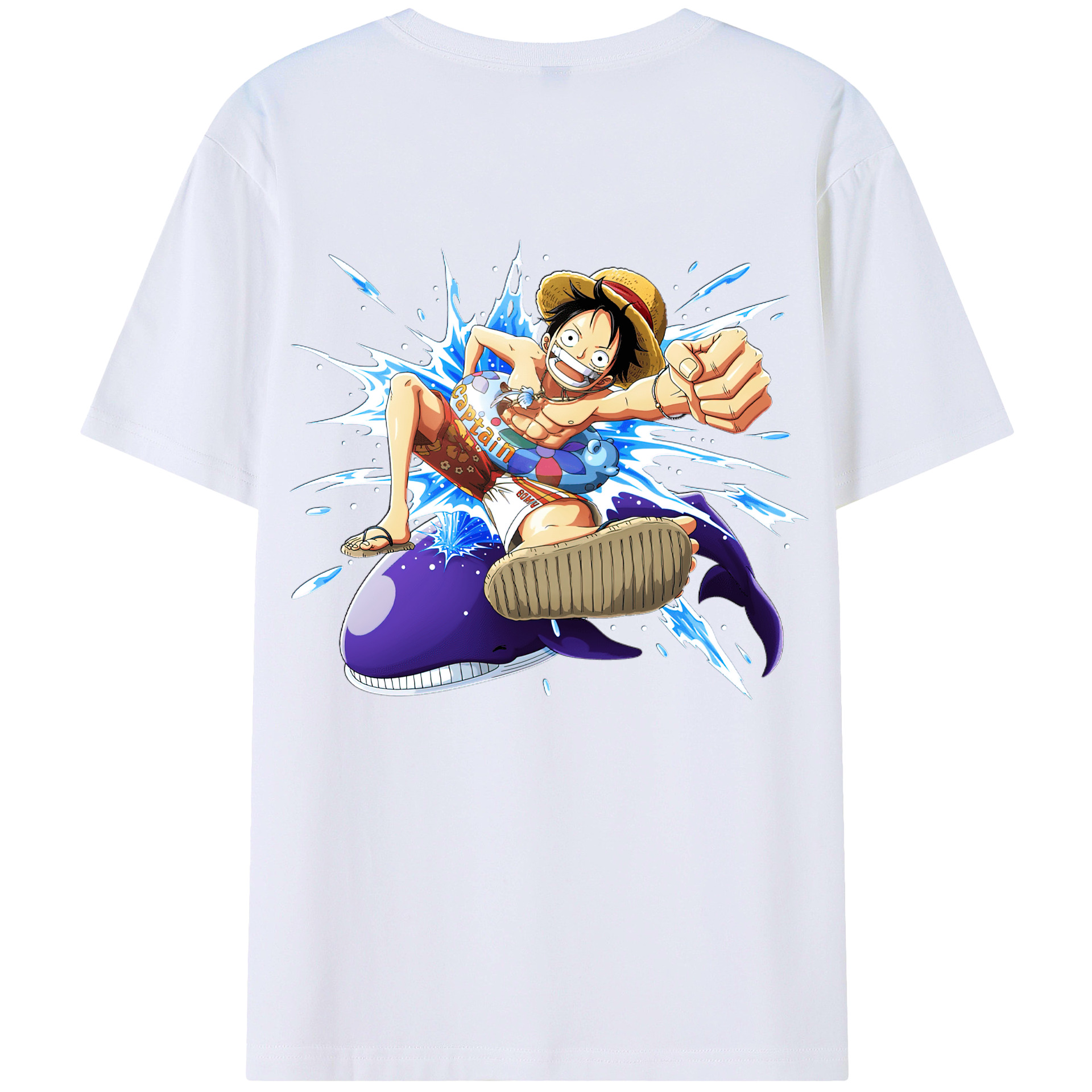 ワンピース モンキー・D・ルフィ ONE PIECE Monkey D. Luffy 綿100％半袖Tシャツ（背面プリント）