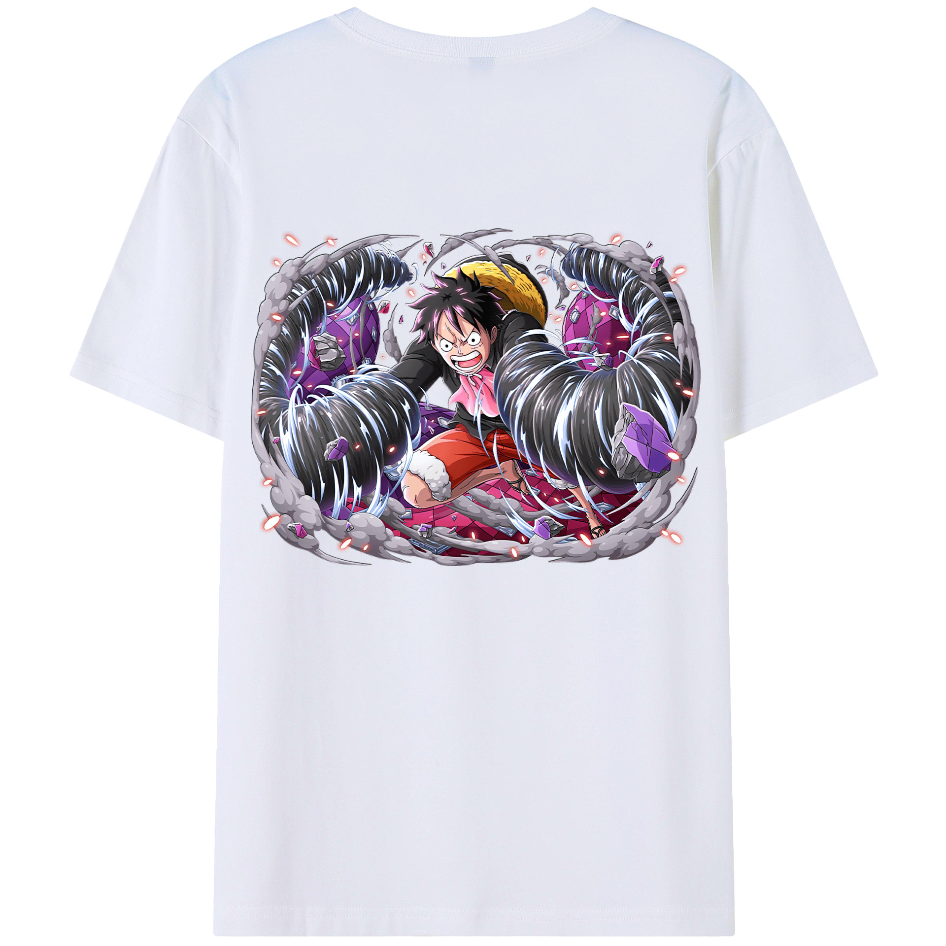 ワンピース モンキー・D・ルフィ ONE PIECE Monkey D. Luffy 綿100％半袖Tシャツ（背面プリント）
