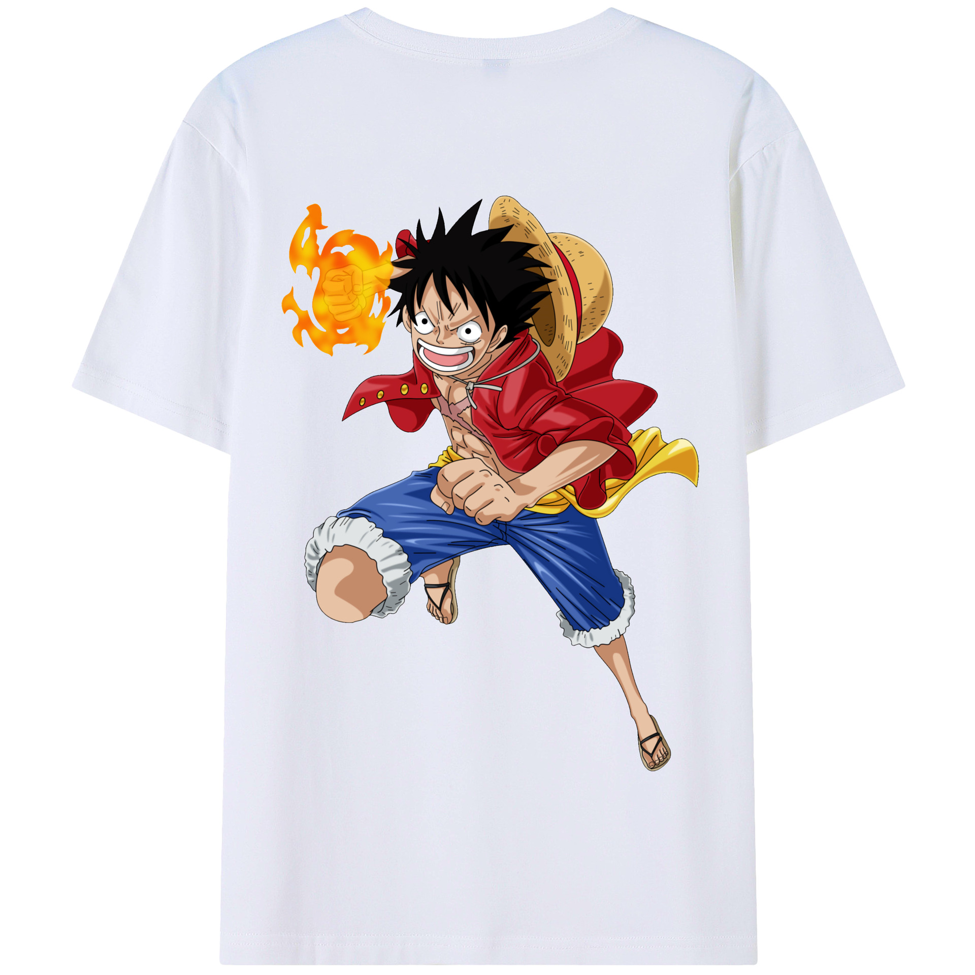 ワンピース モンキー・D・ルフィ ONE PIECE Monkey D. Luffy 綿100％半袖Tシャツ（背面プリント）
