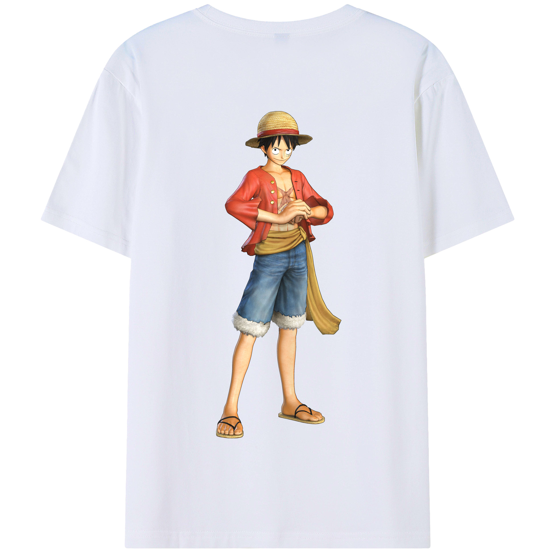 ワンピース モンキー・D・ルフィ ONE PIECE Monkey D. Luffy 綿100％半袖Tシャツ（背面プリント）