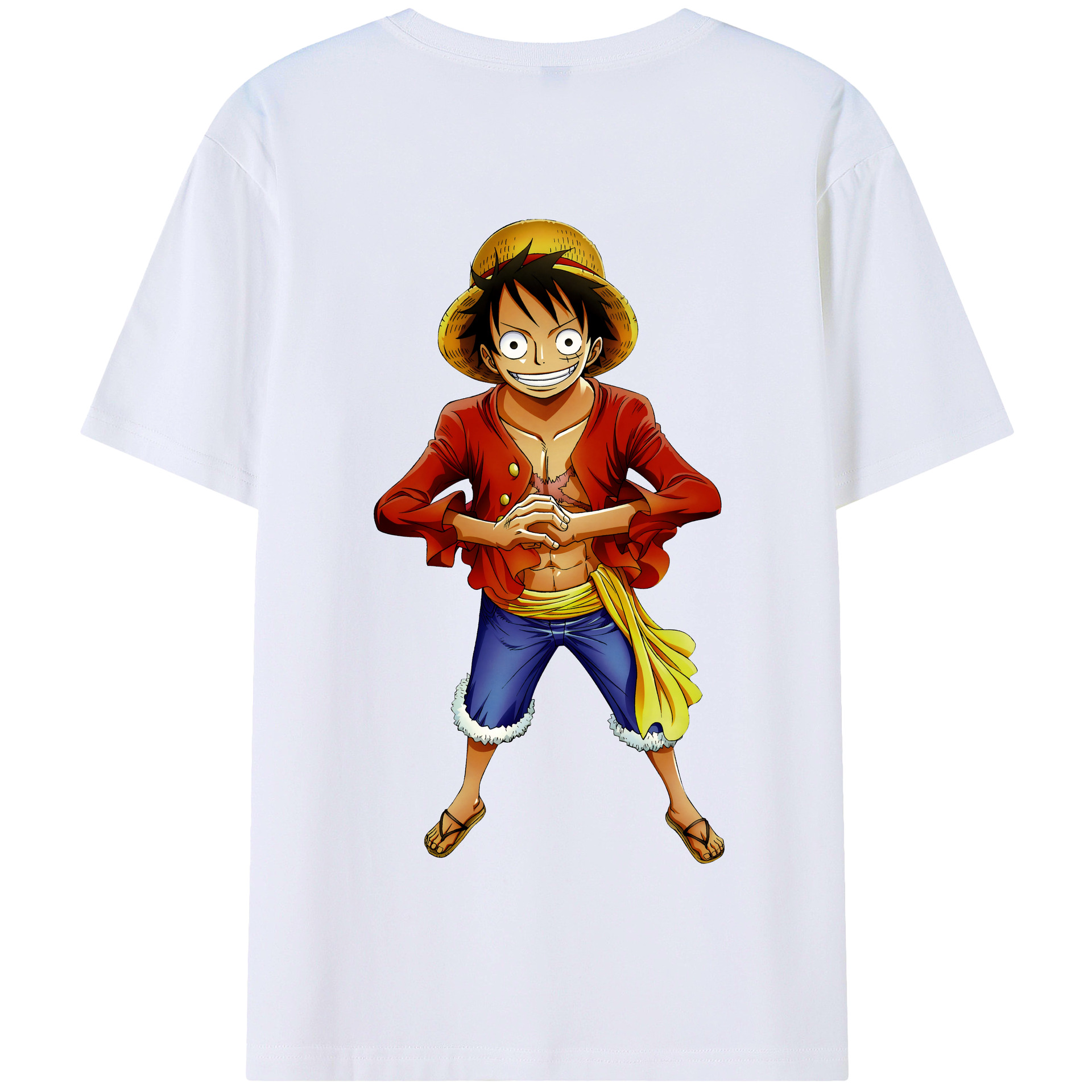 ワンピース モンキー・D・ルフィ ONE PIECE Monkey D. Luffy 綿100％半袖Tシャツ（背面プリント）
