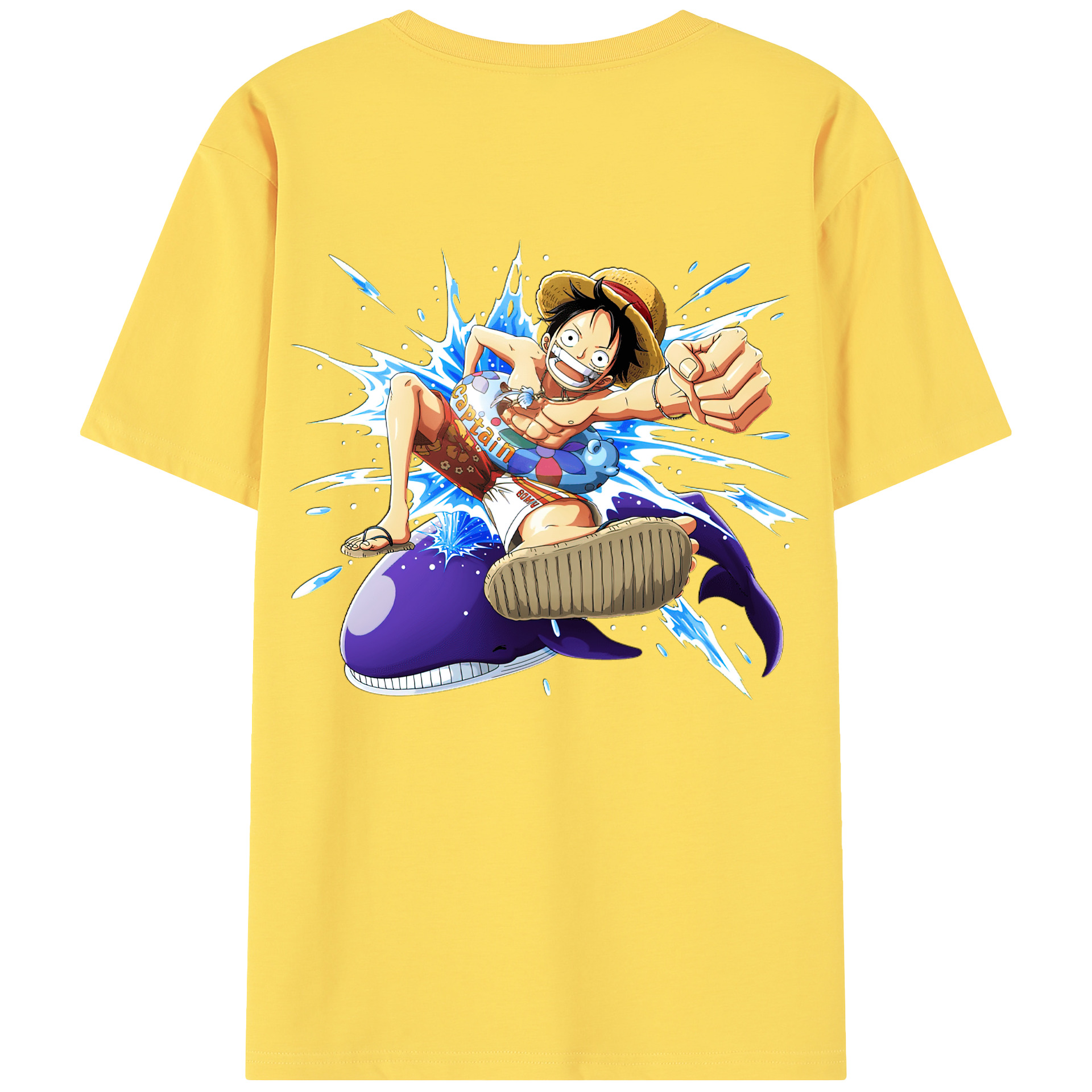 ワンピース モンキー・D・ルフィ ONE PIECE Monkey D. Luffy 綿100％半袖Tシャツ（背面プリント）