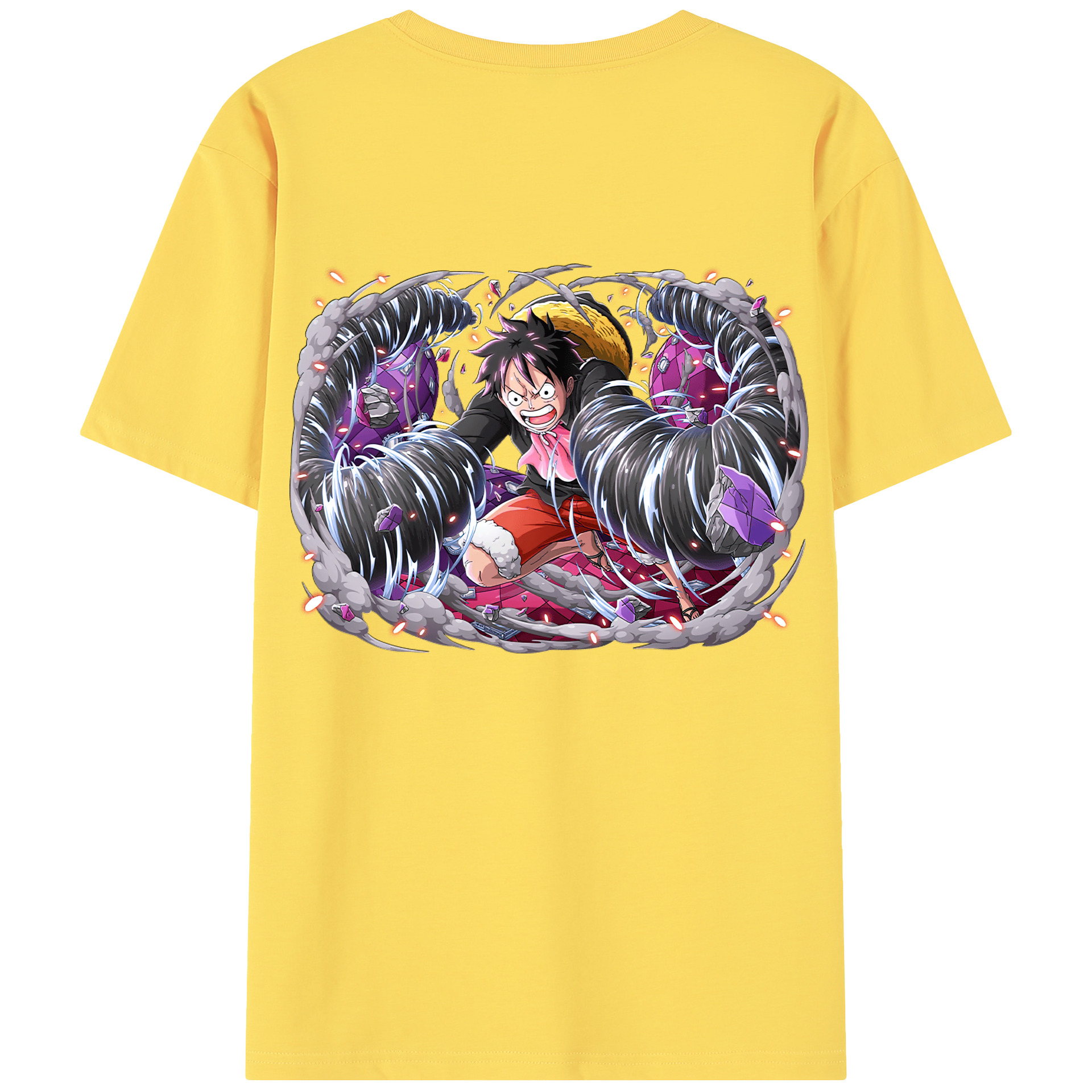 ワンピース モンキー・D・ルフィ ONE PIECE Monkey D. Luffy 綿100％半袖Tシャツ（背面プリント）
