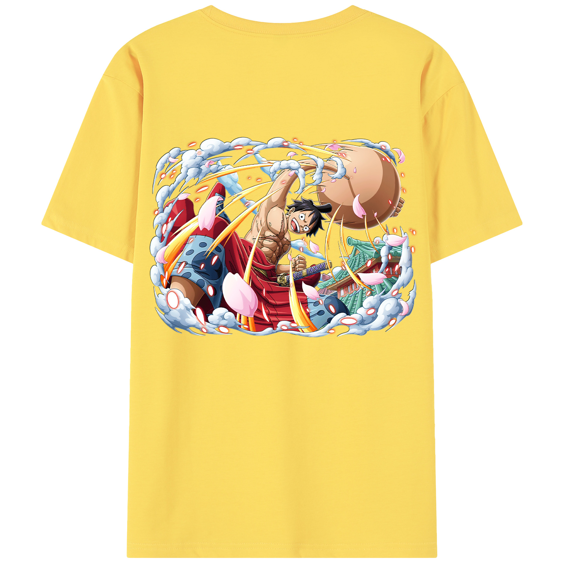 ワンピース モンキー・D・ルフィ ONE PIECE Monkey D. Luffy 綿100％半袖Tシャツ（背面プリント）