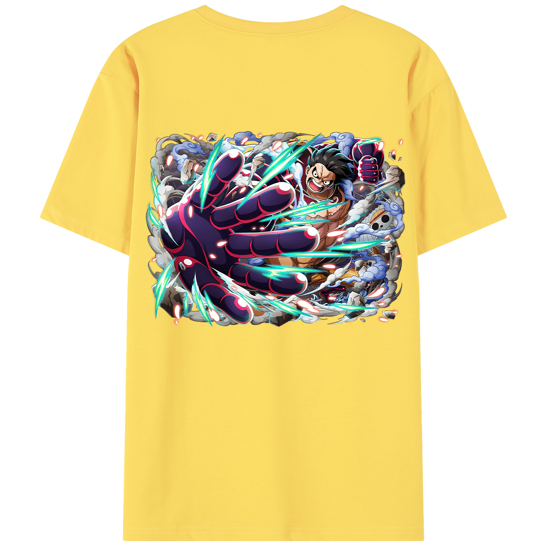 ワンピース モンキー・D・ルフィ ONE PIECE Monkey D. Luffy 綿100％半袖Tシャツ（背面プリント）