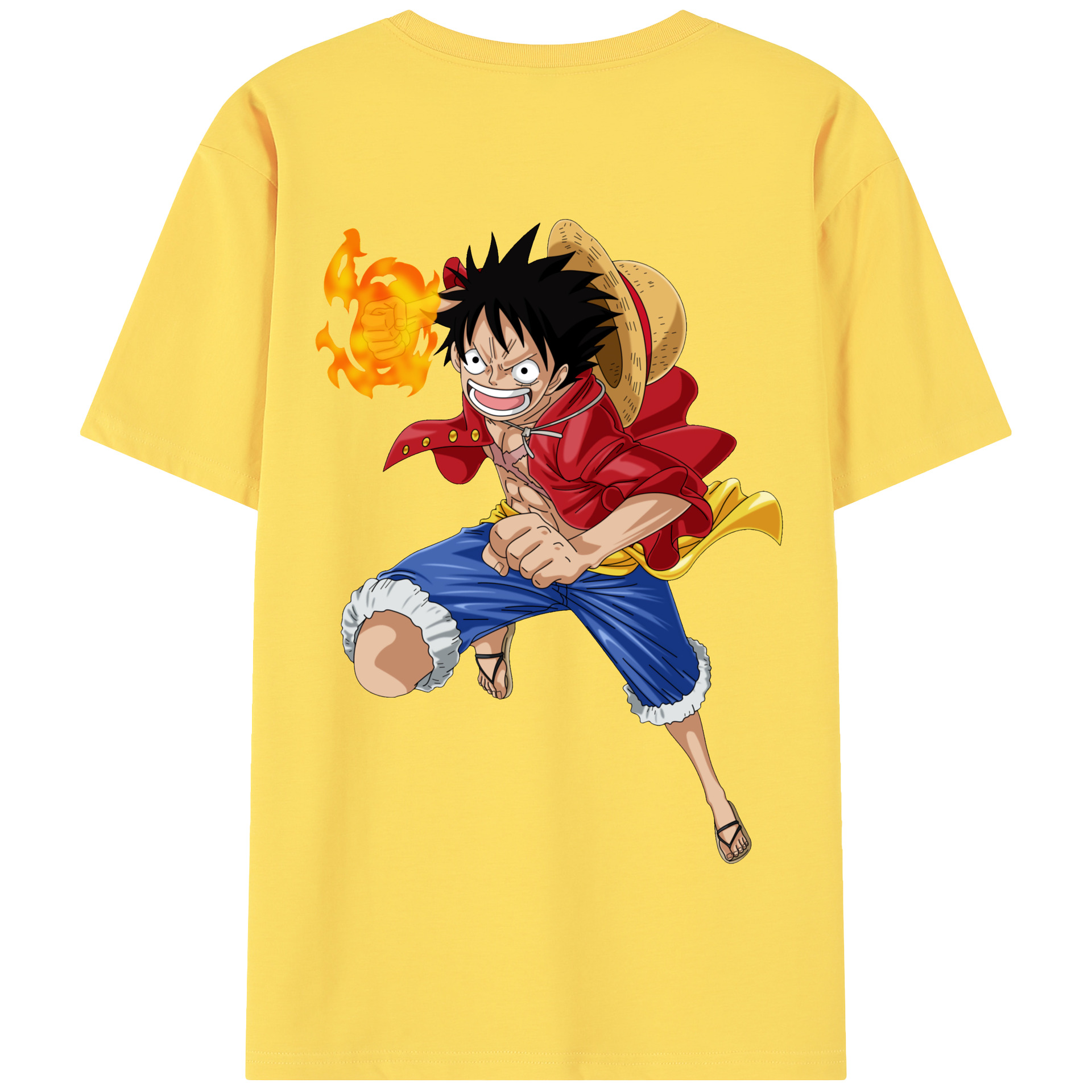 ワンピース モンキー・D・ルフィ ONE PIECE Monkey D. Luffy 綿100％半袖Tシャツ（背面プリント）