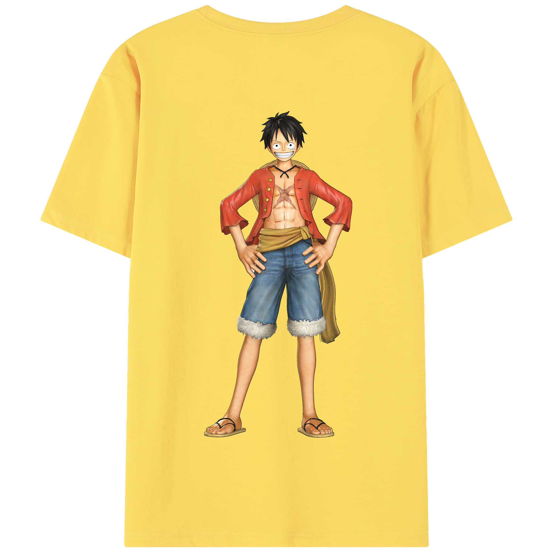 ワンピース モンキー・D・ルフィ ONE PIECE Monkey D. Luffy 綿100％半袖Tシャツ（背面プリント）
