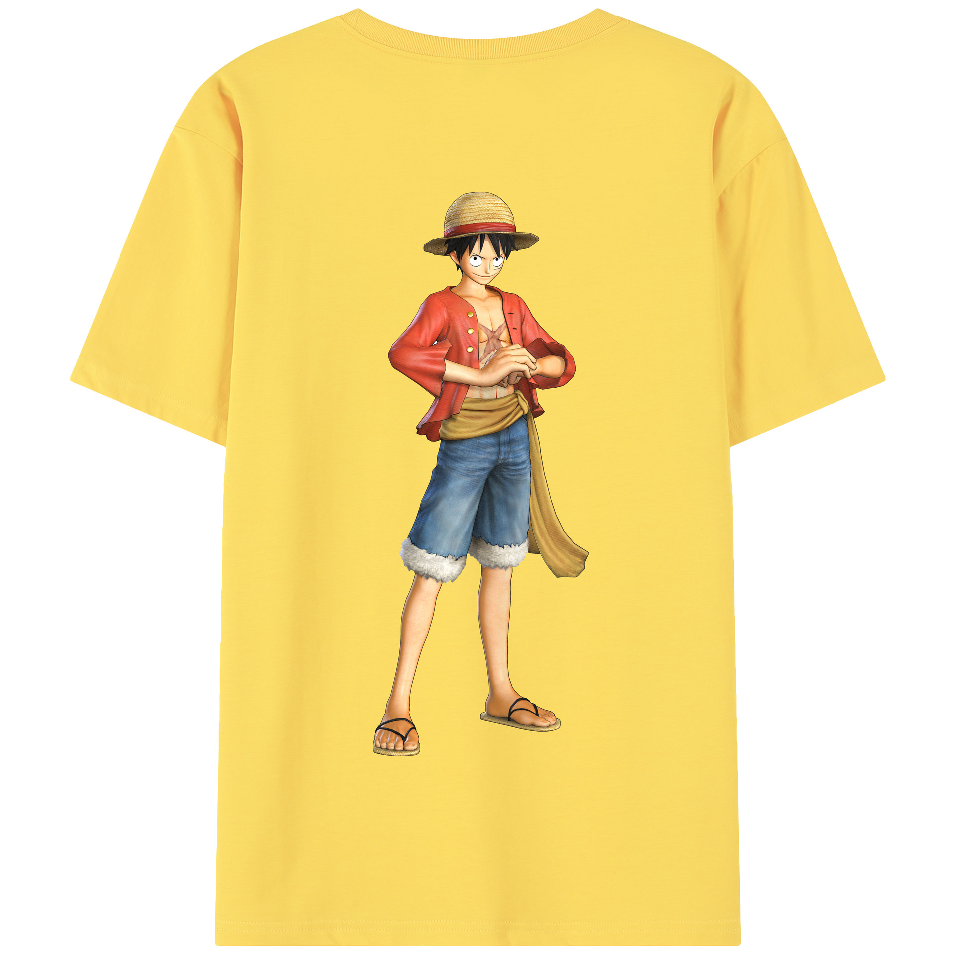 ワンピース モンキー・D・ルフィ ONE PIECE Monkey D. Luffy 綿100％半袖Tシャツ（背面プリント）