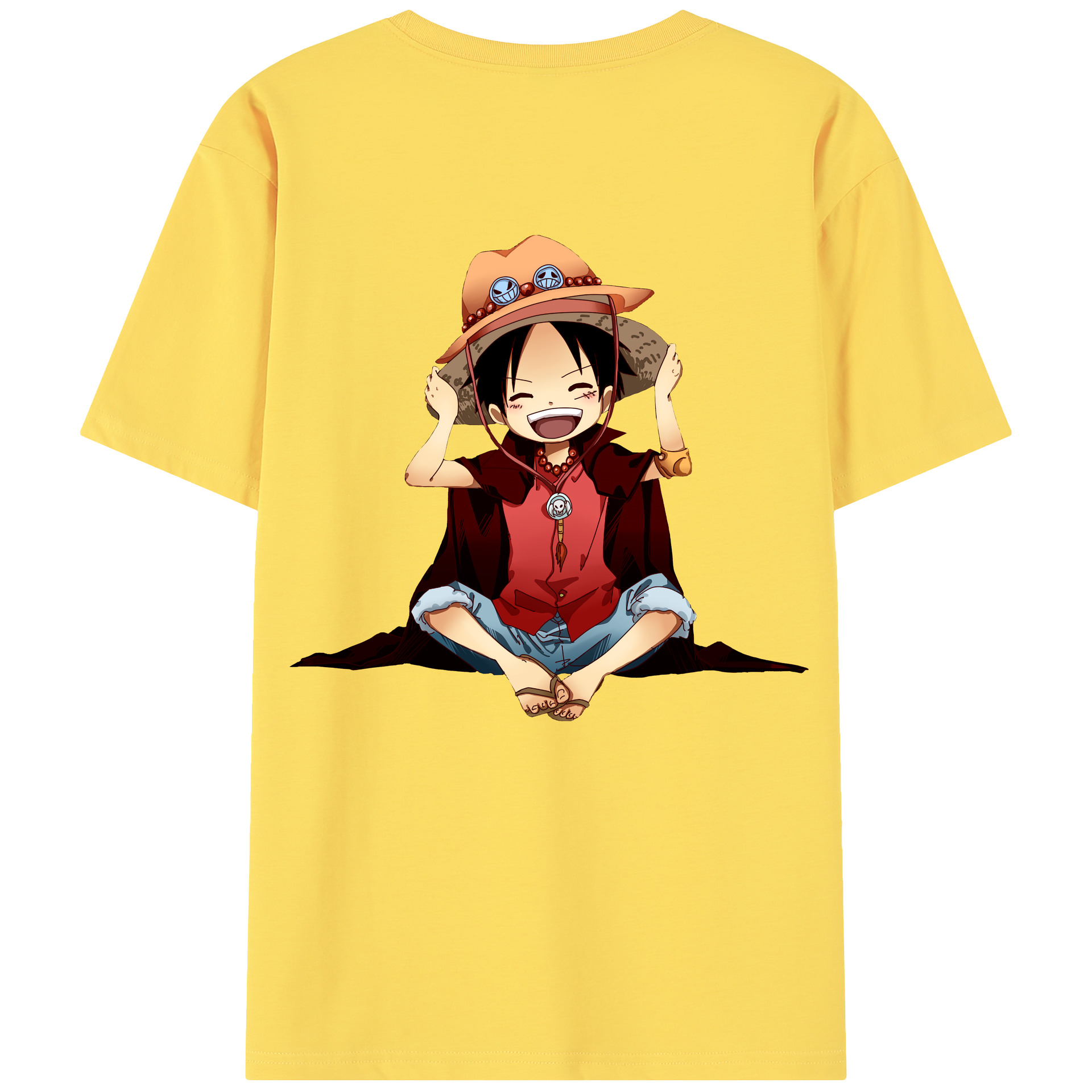 ワンピース モンキー・D・ルフィ ONE PIECE Monkey D. Luffy 綿100％半袖Tシャツ（背面プリント）
