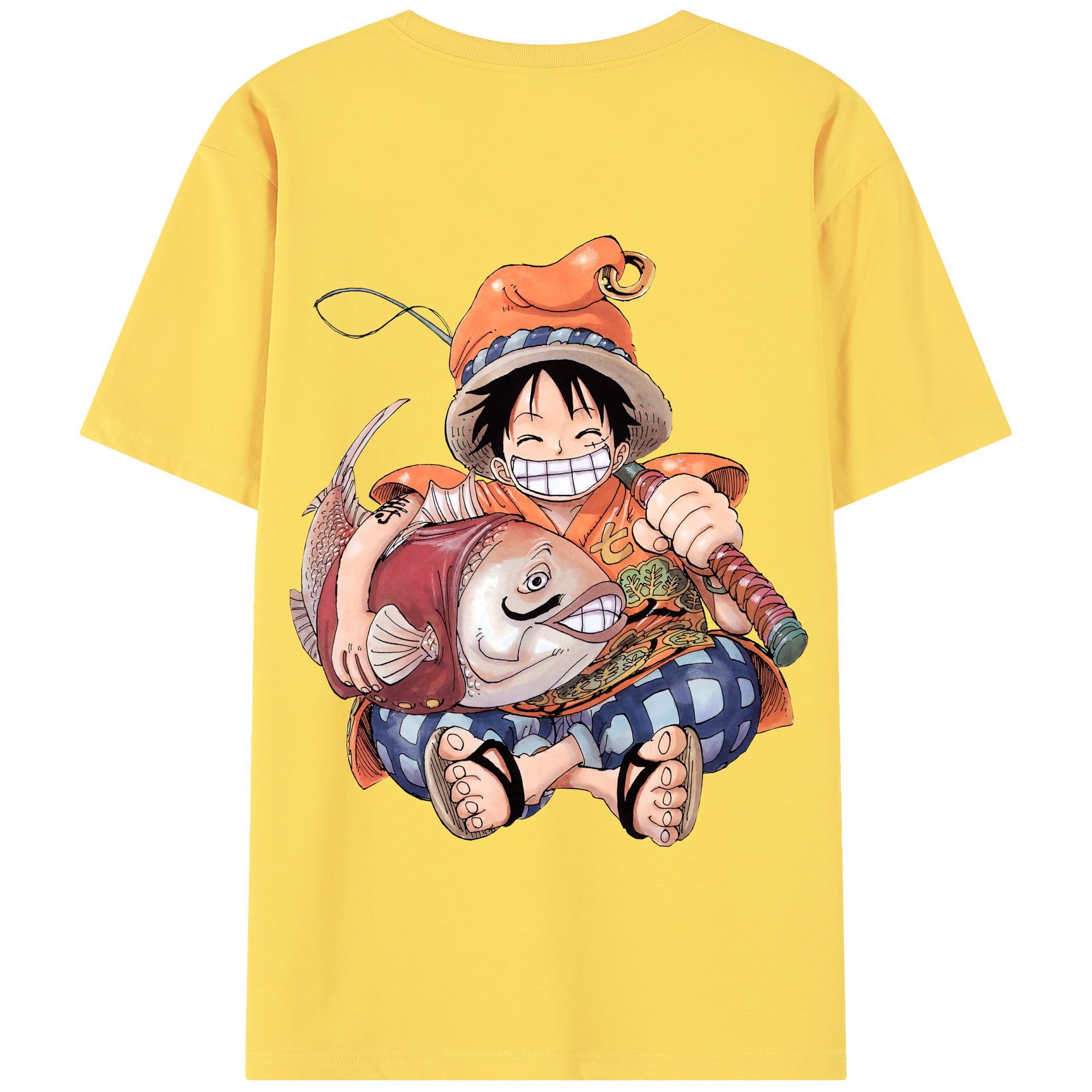 ワンピース モンキー・D・ルフィ ONE PIECE Monkey D. Luffy 綿100％半袖Tシャツ（背面プリント）