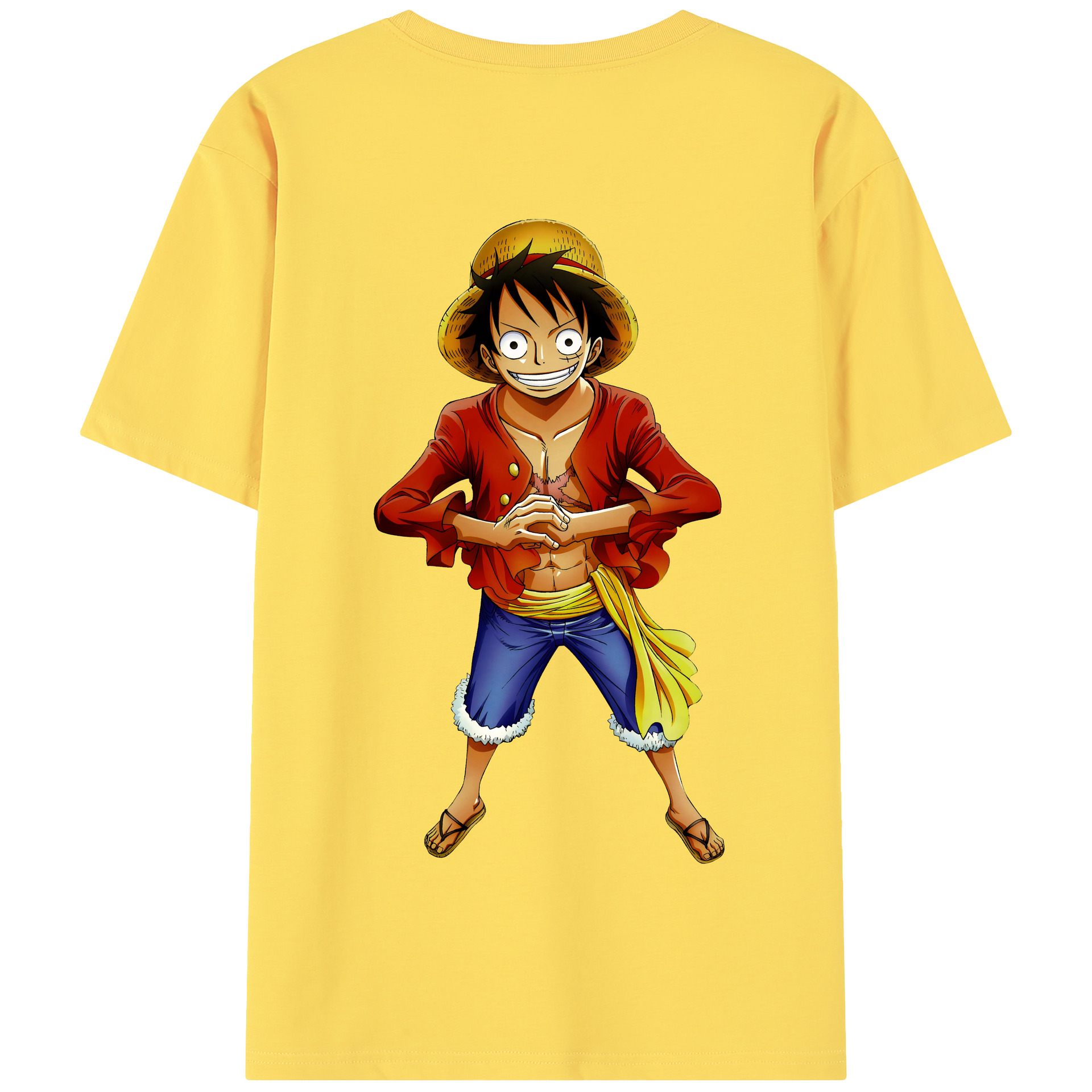 ワンピース モンキー・D・ルフィ ONE PIECE Monkey D. Luffy 綿100％半袖Tシャツ（背面プリント）